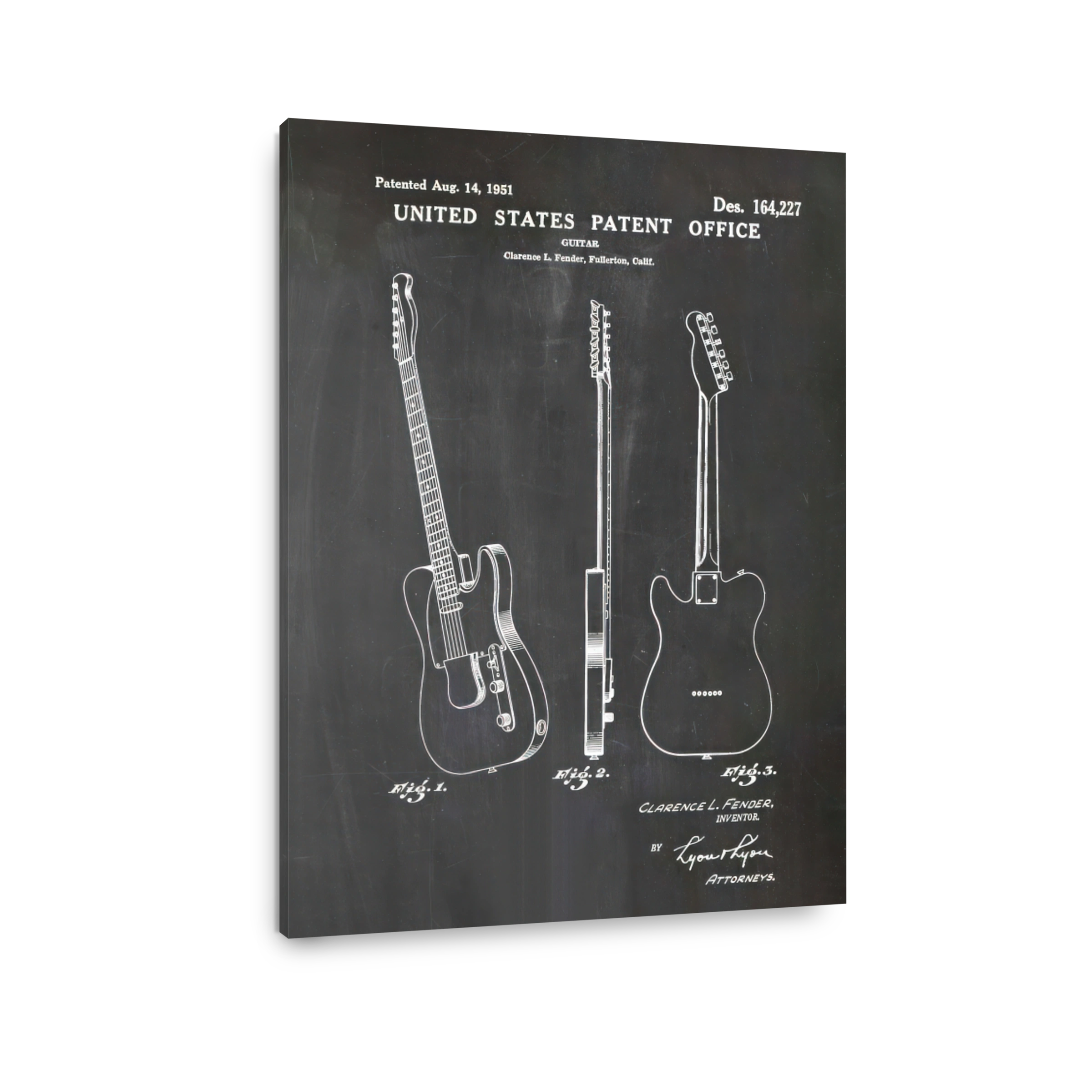 Vintage Fender Guitar Patent Blueprint