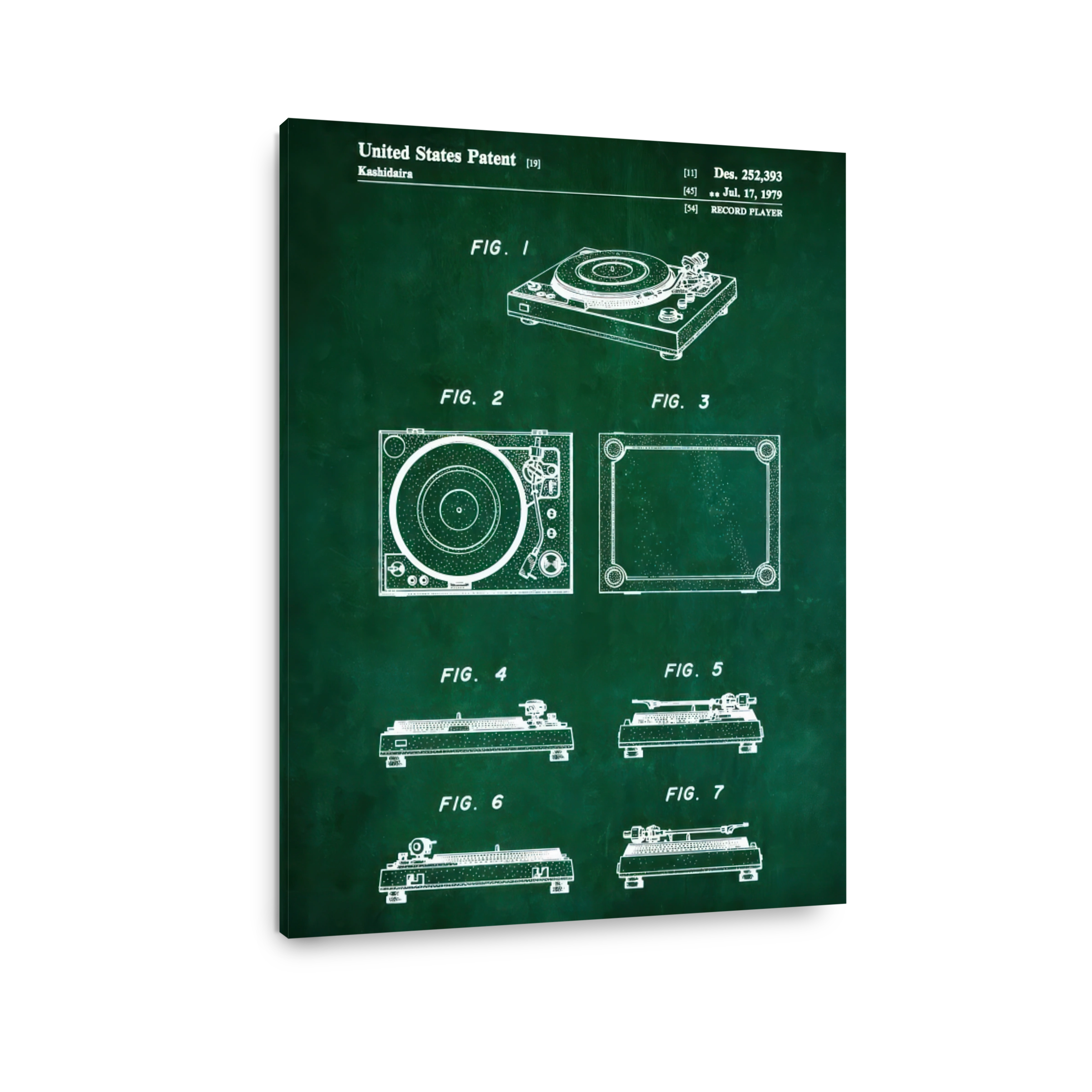 Vintage Record Player Patent Blueprint