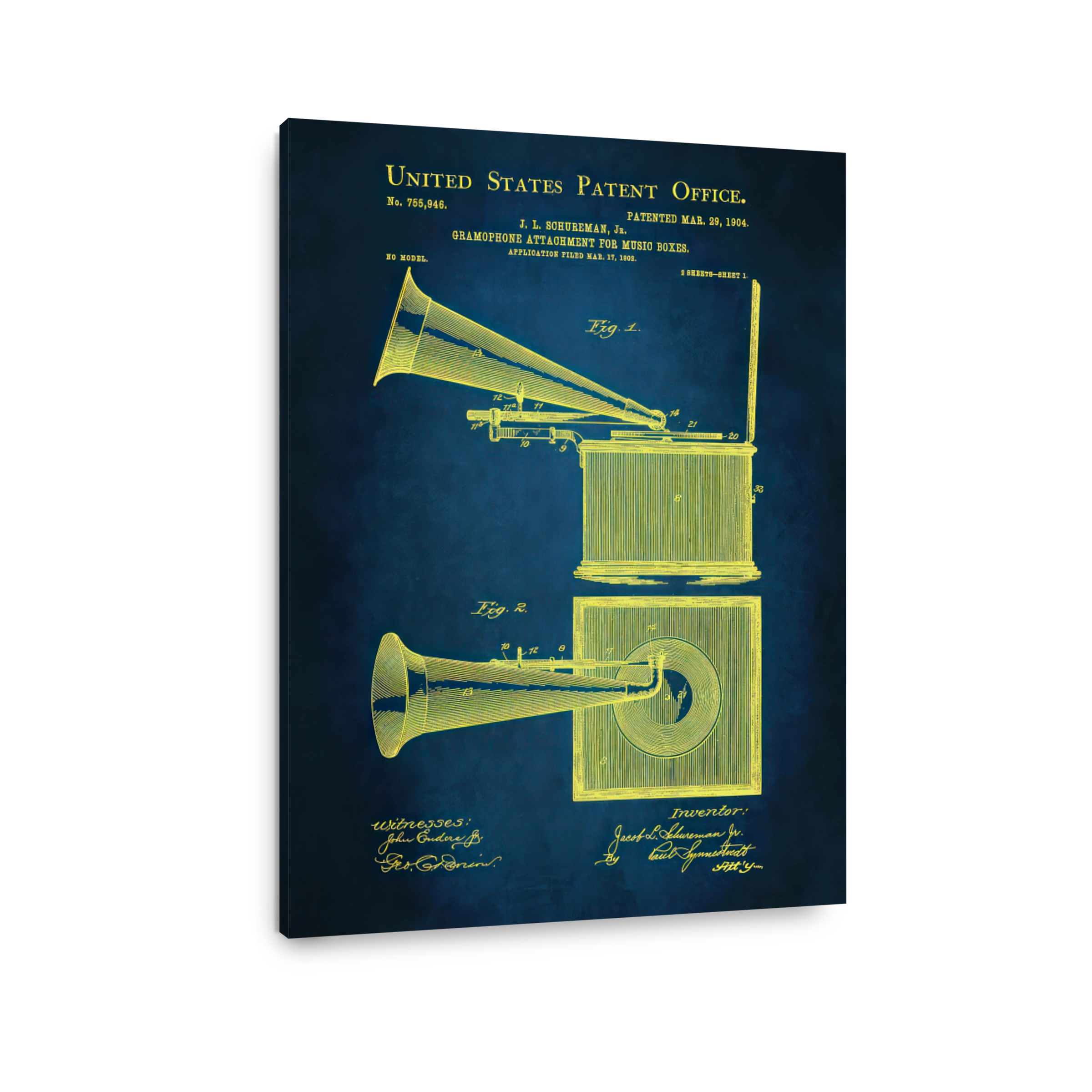 Vintage Gramophone Attachment Patent Art