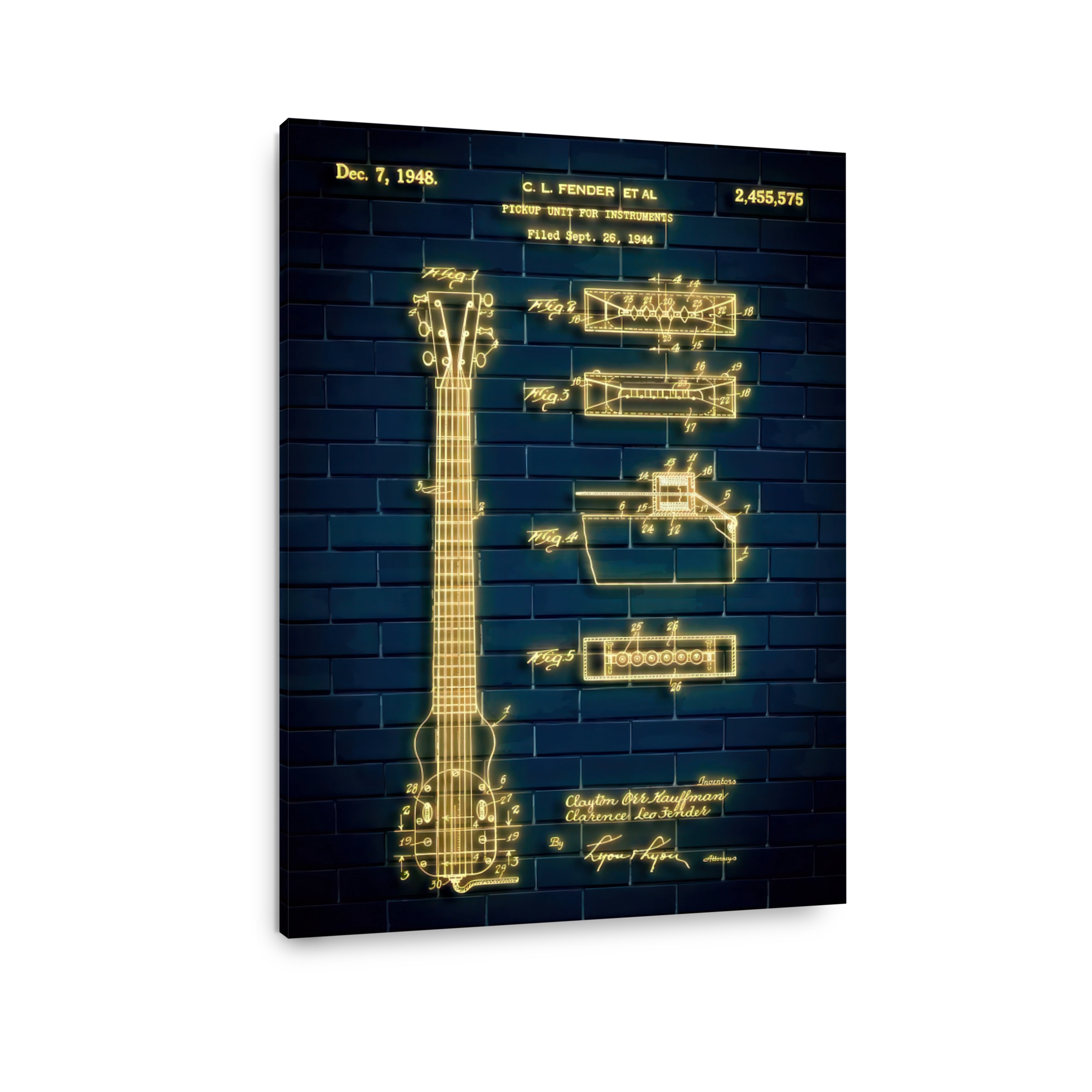 Fender Guitar Pickup Patent Blueprint