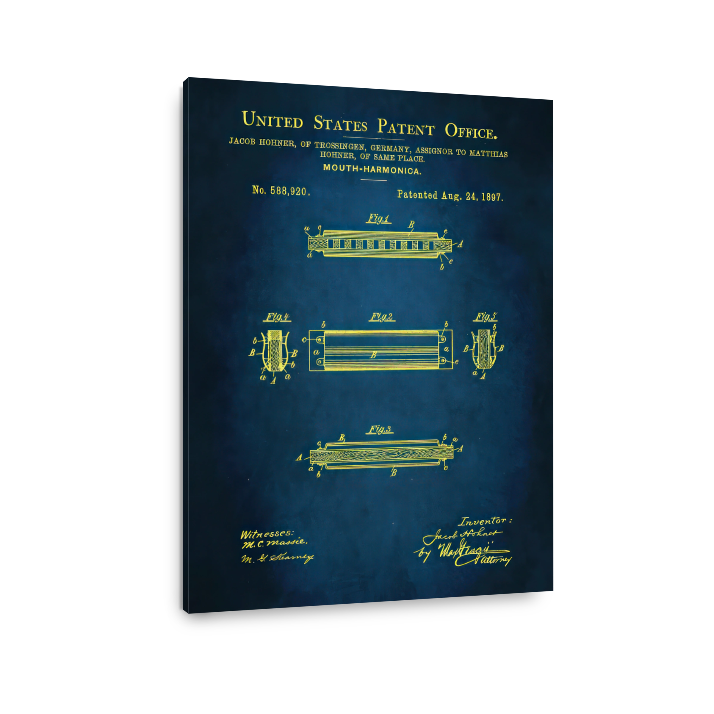 Mouth-Harmonica Patent Blueprint