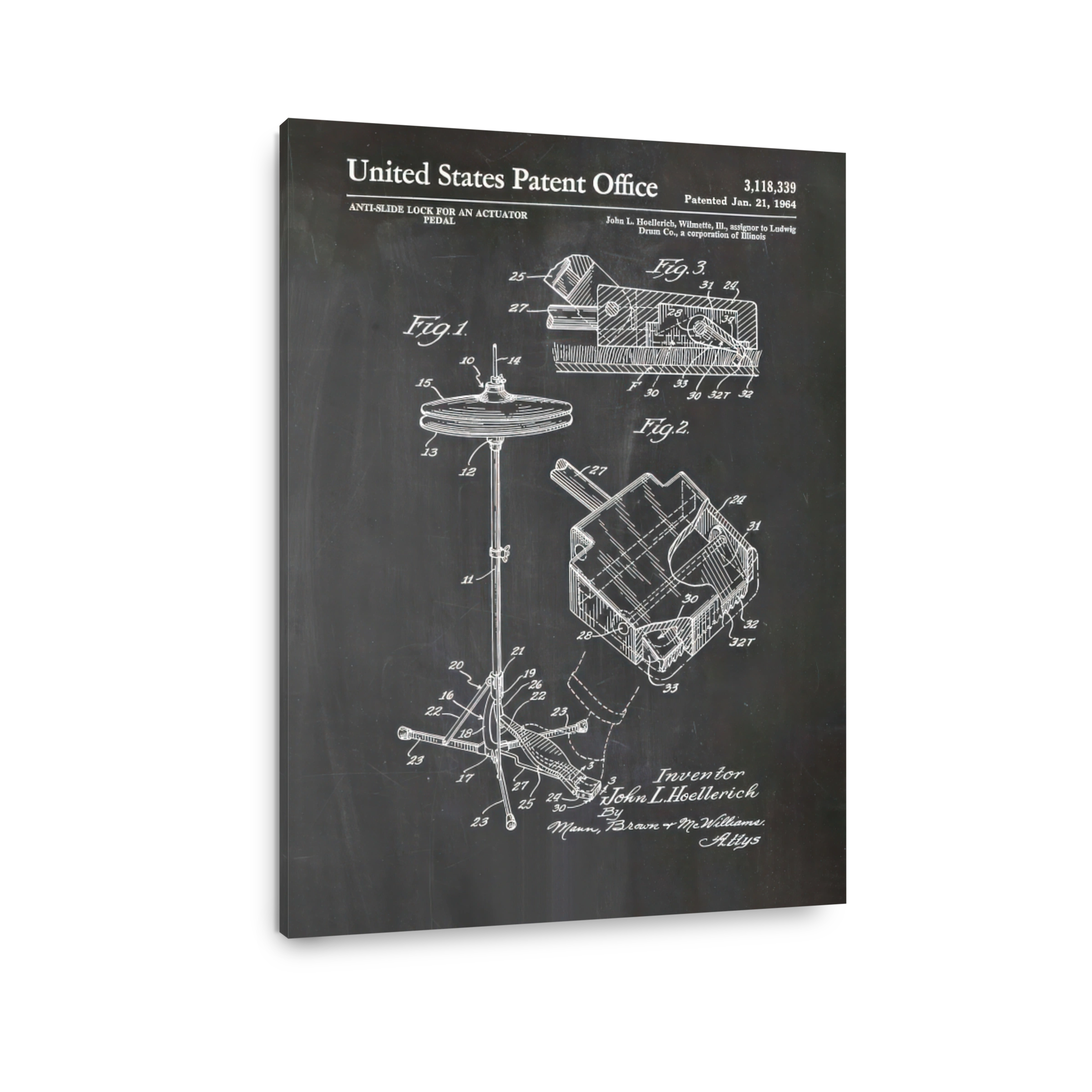 Vintage Drum Pedal Patent Art