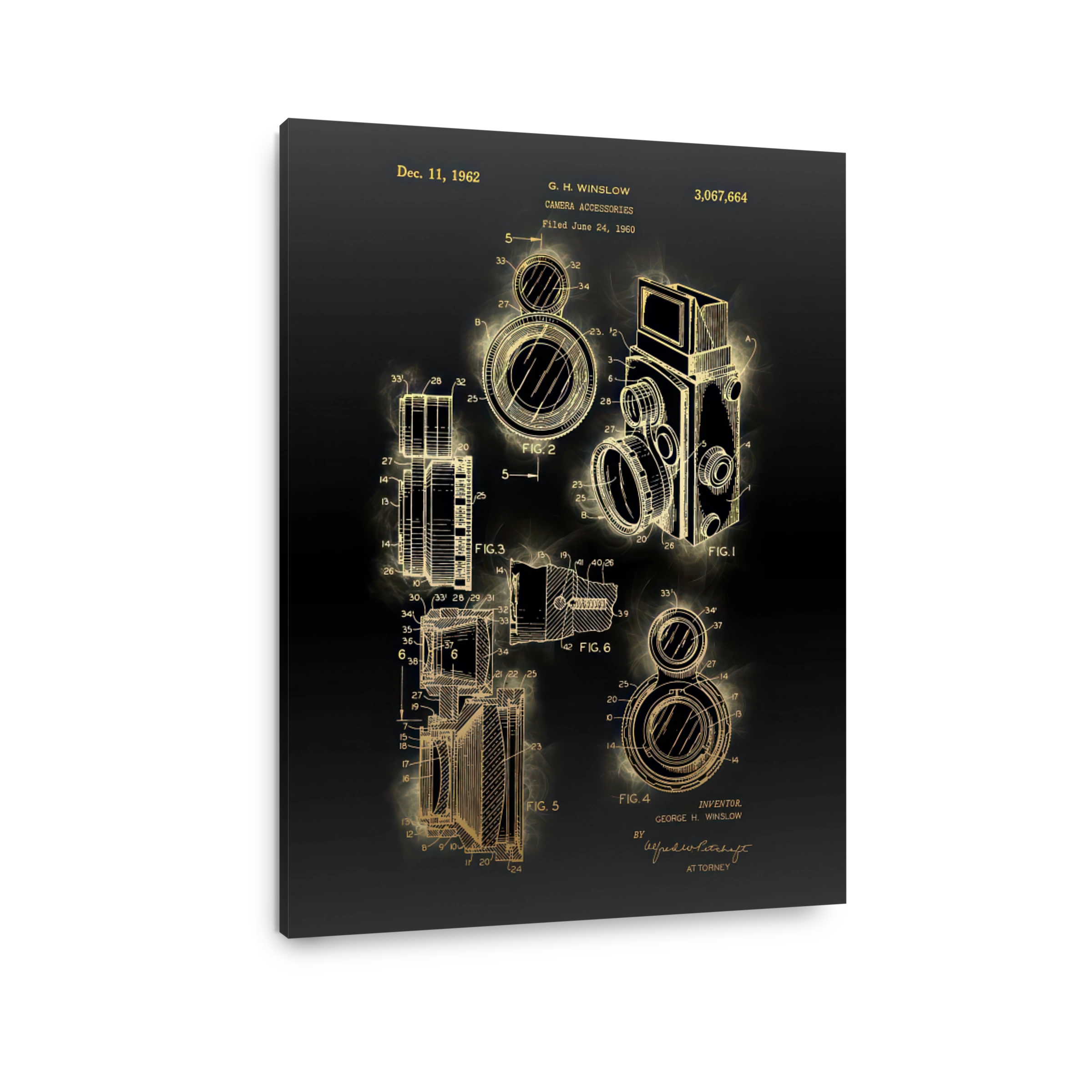Camera Accessories Patent Blueprint Art