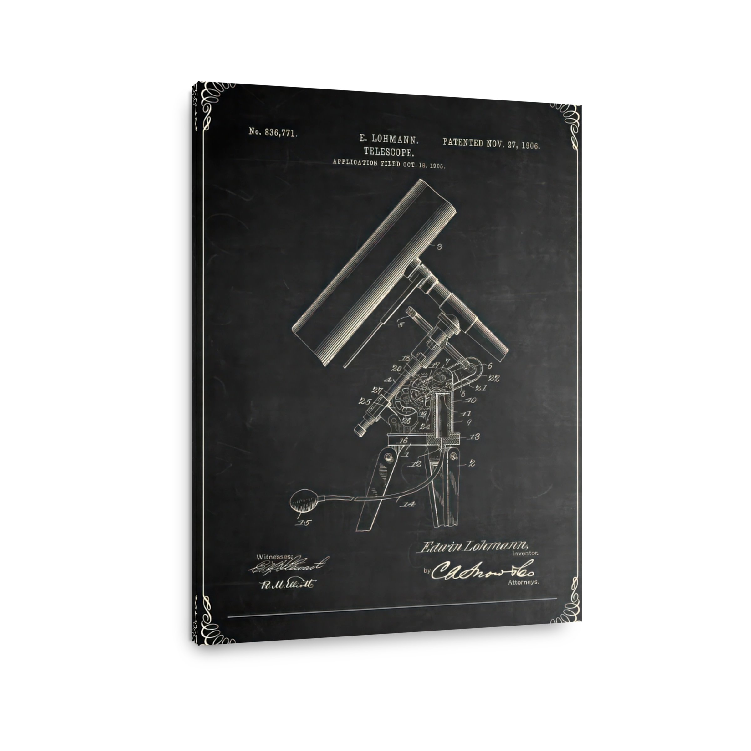 Telescope Patent Blueprint Art