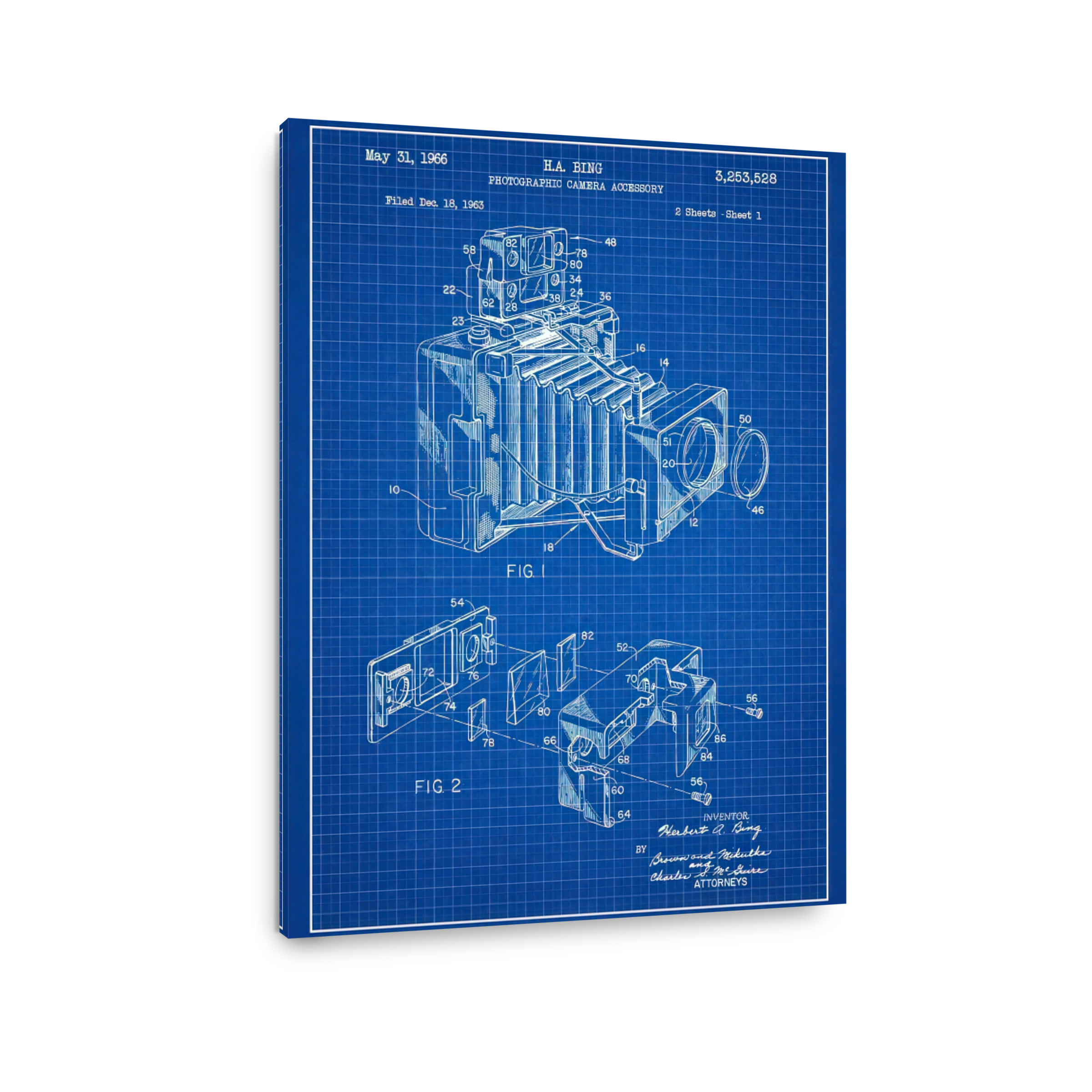 Vintage Camera Blueprint Design