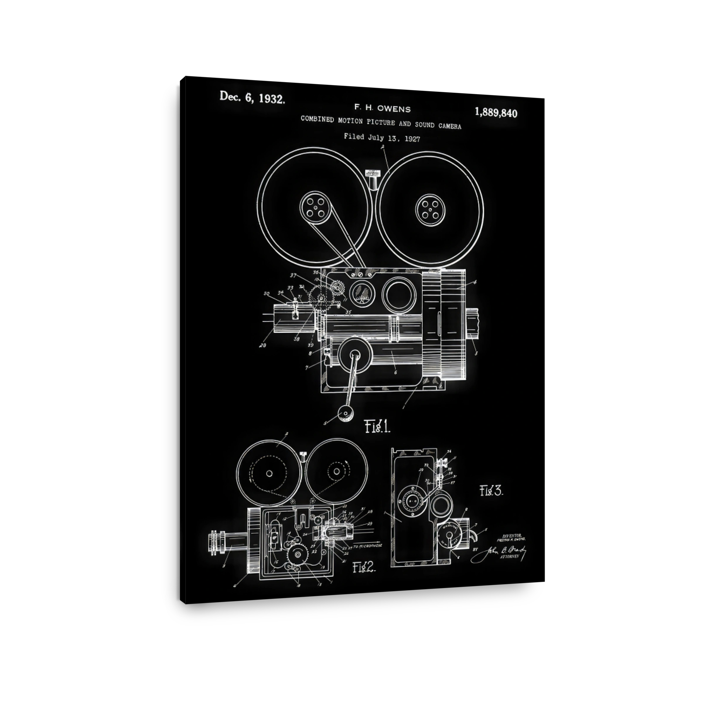 Vintage Camera Patent Blueprint