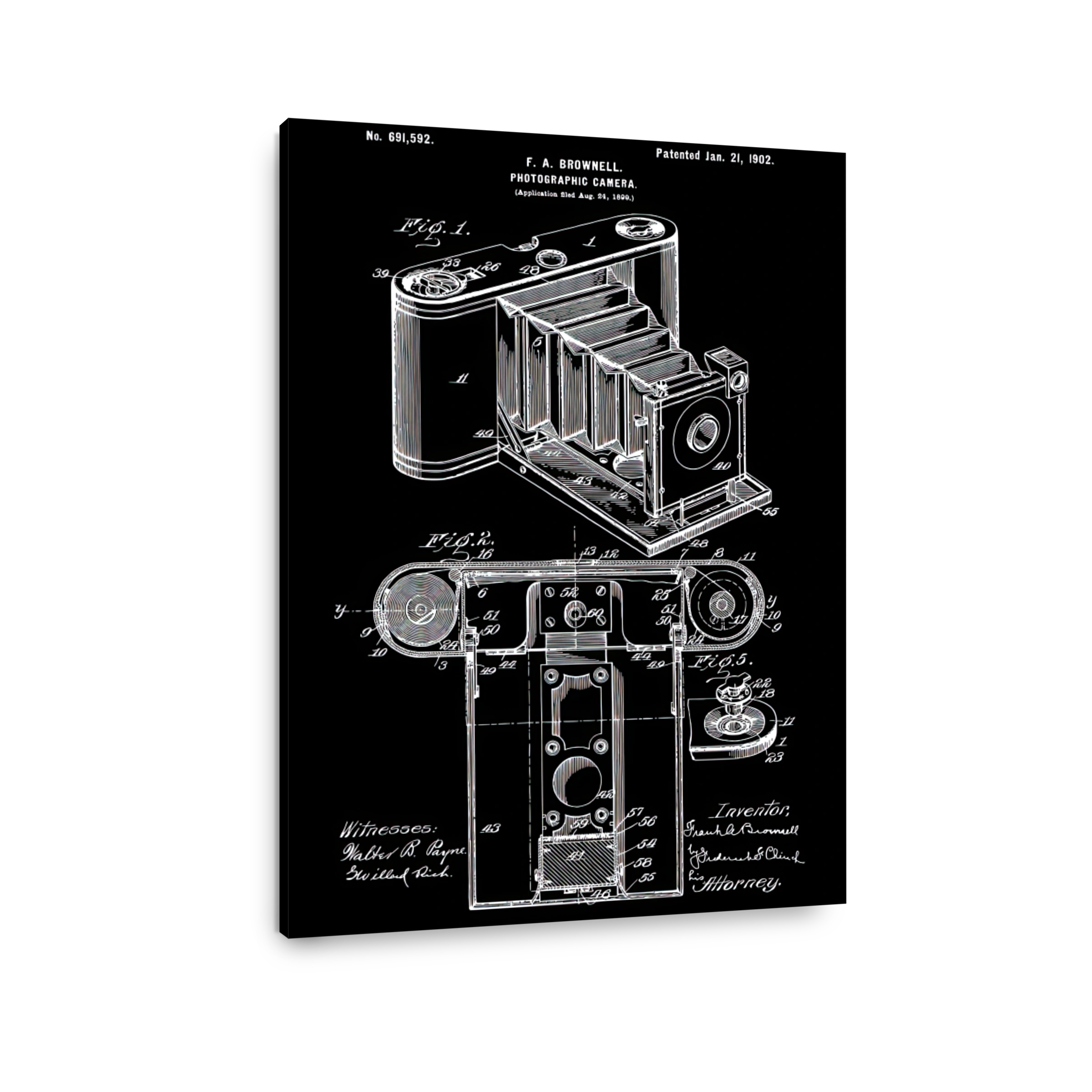 Vintage Photographic Camera Blueprint