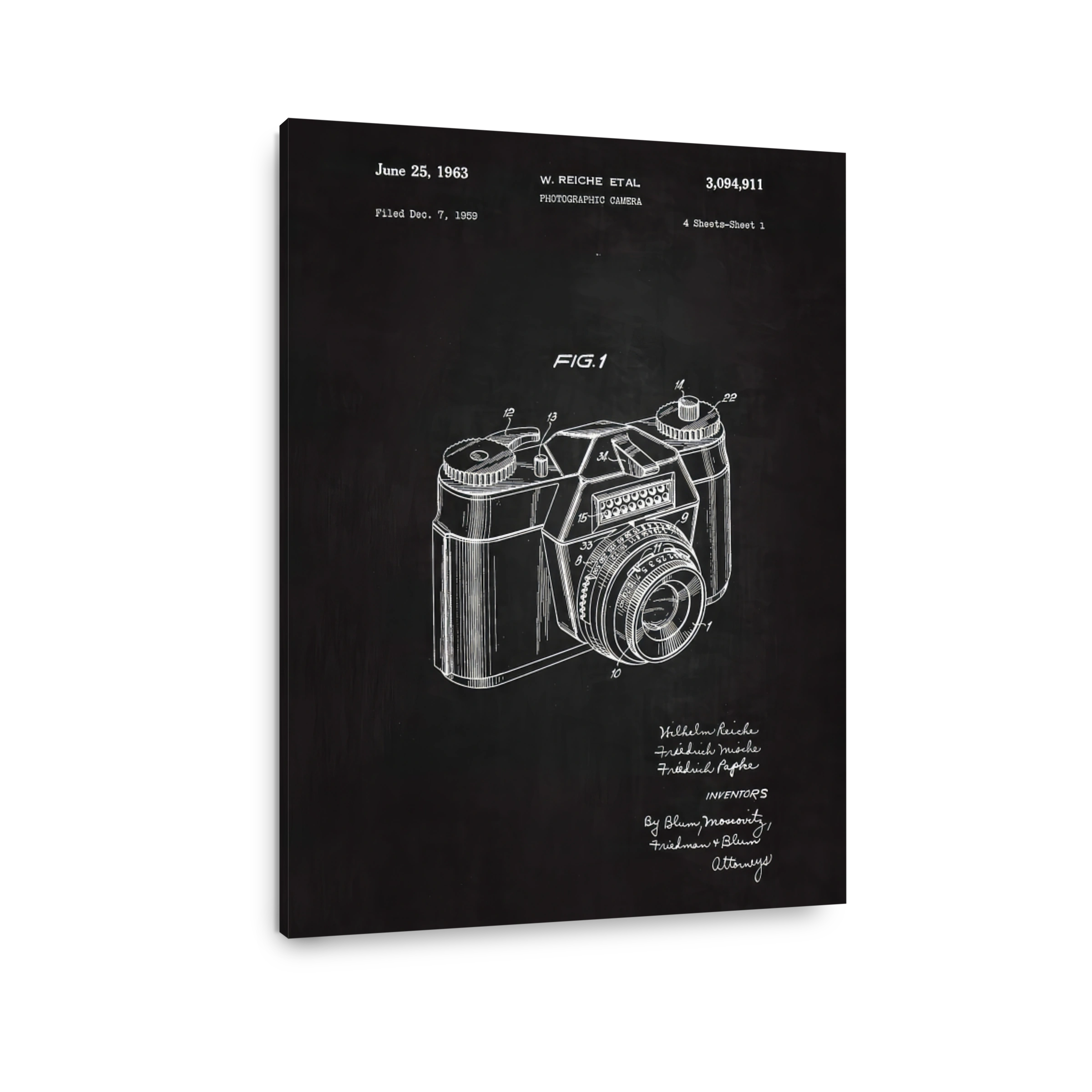 Vintage Photographic Camera Blueprint