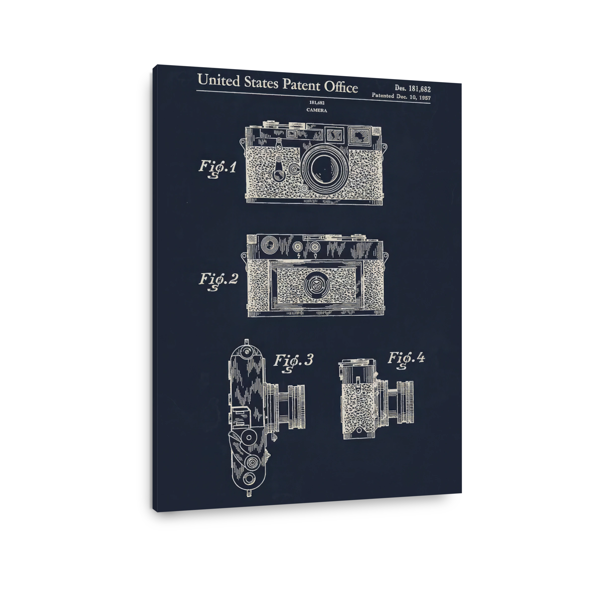 Vintage Camera Patent Blueprint Art