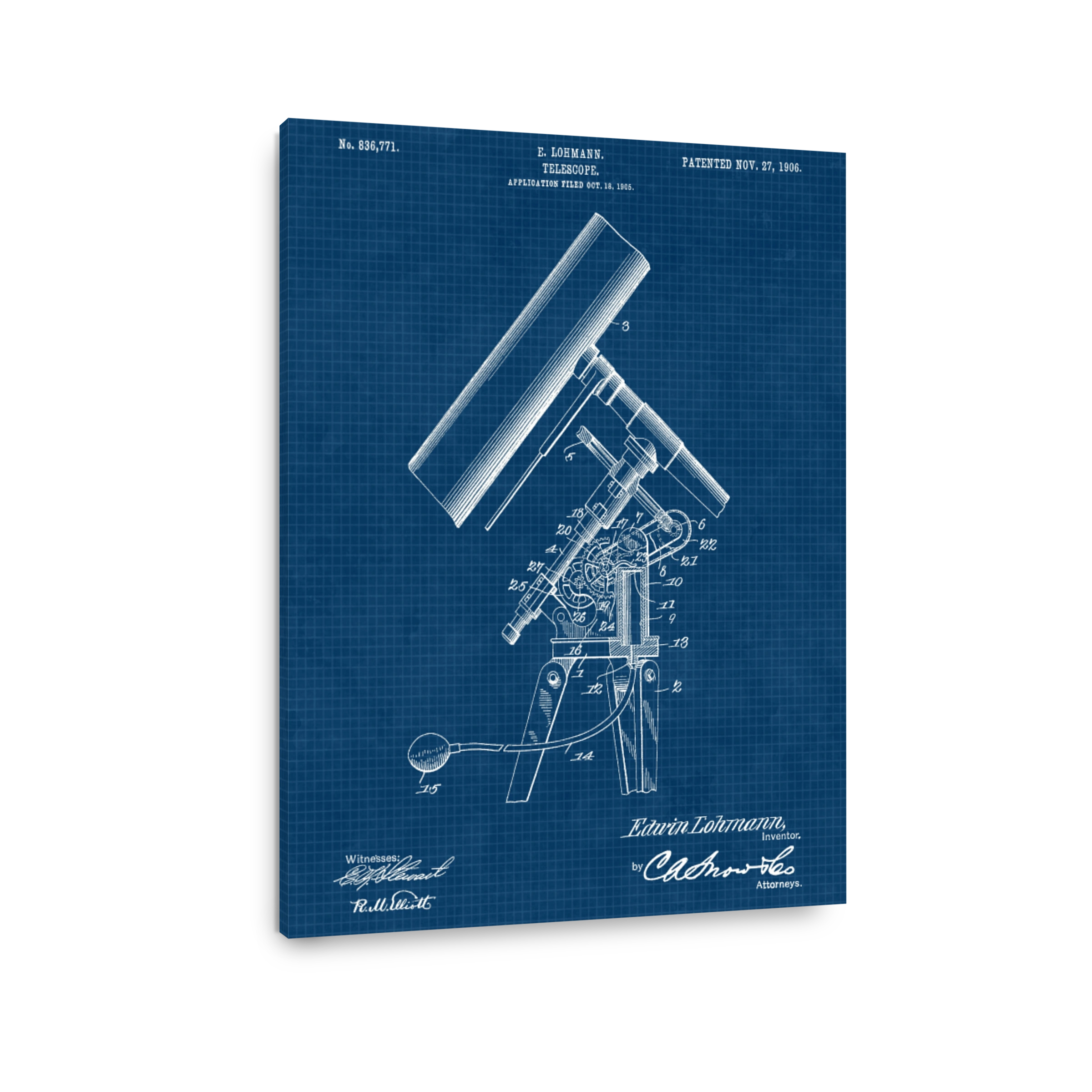 Vintage Telescope Patent Blueprint