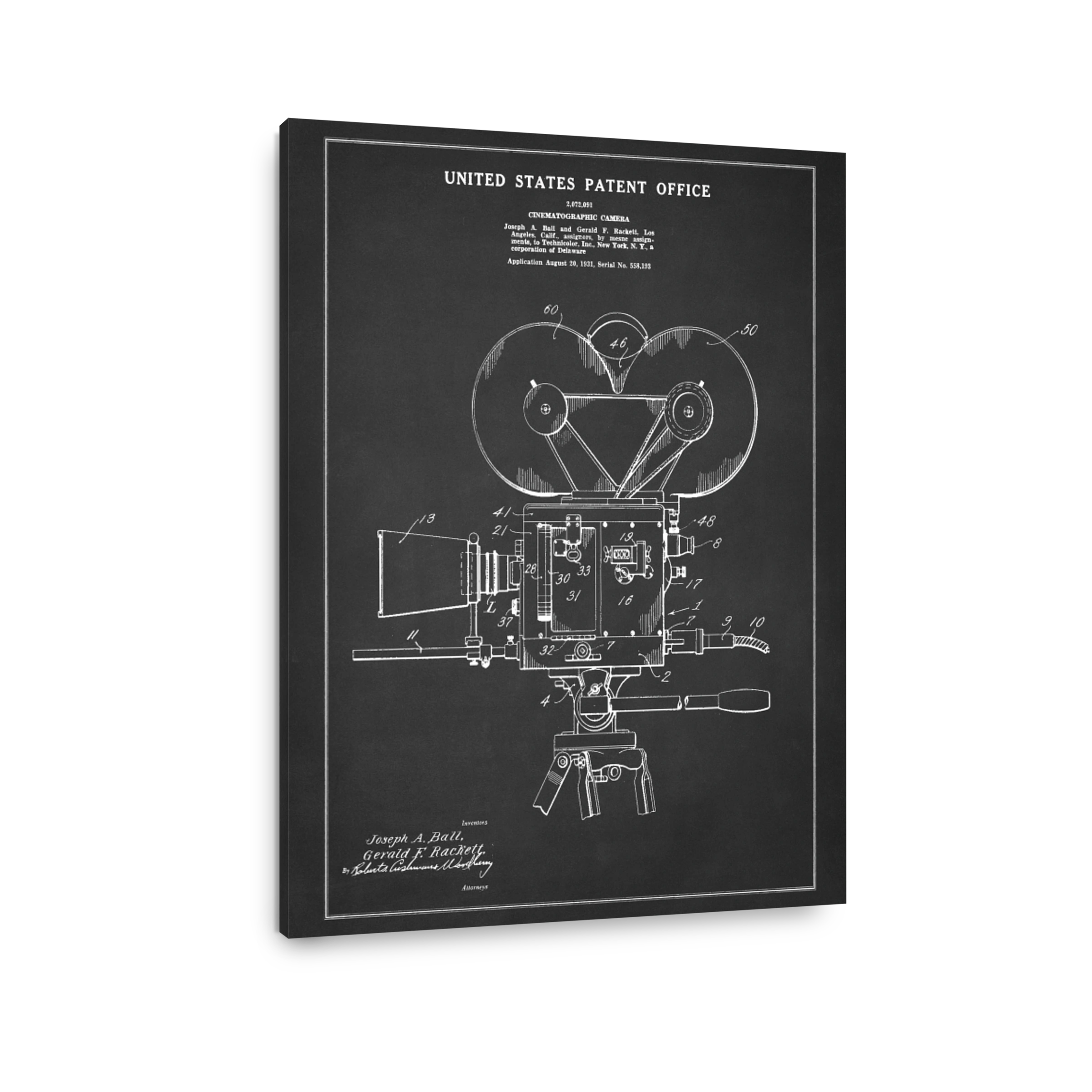 Vintage Cinematographic Camera Blueprint