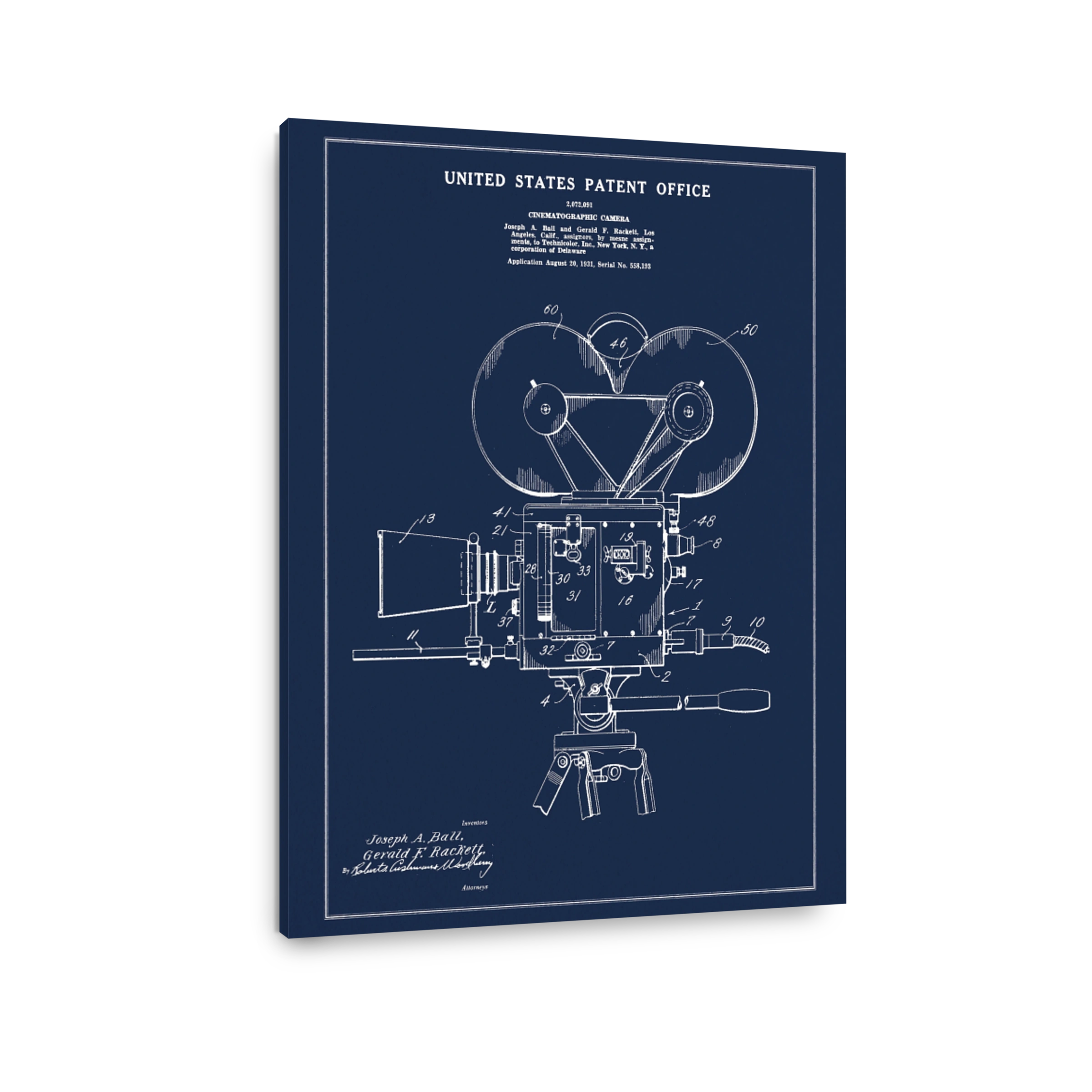 Vintage Cinematographic Camera Blueprint