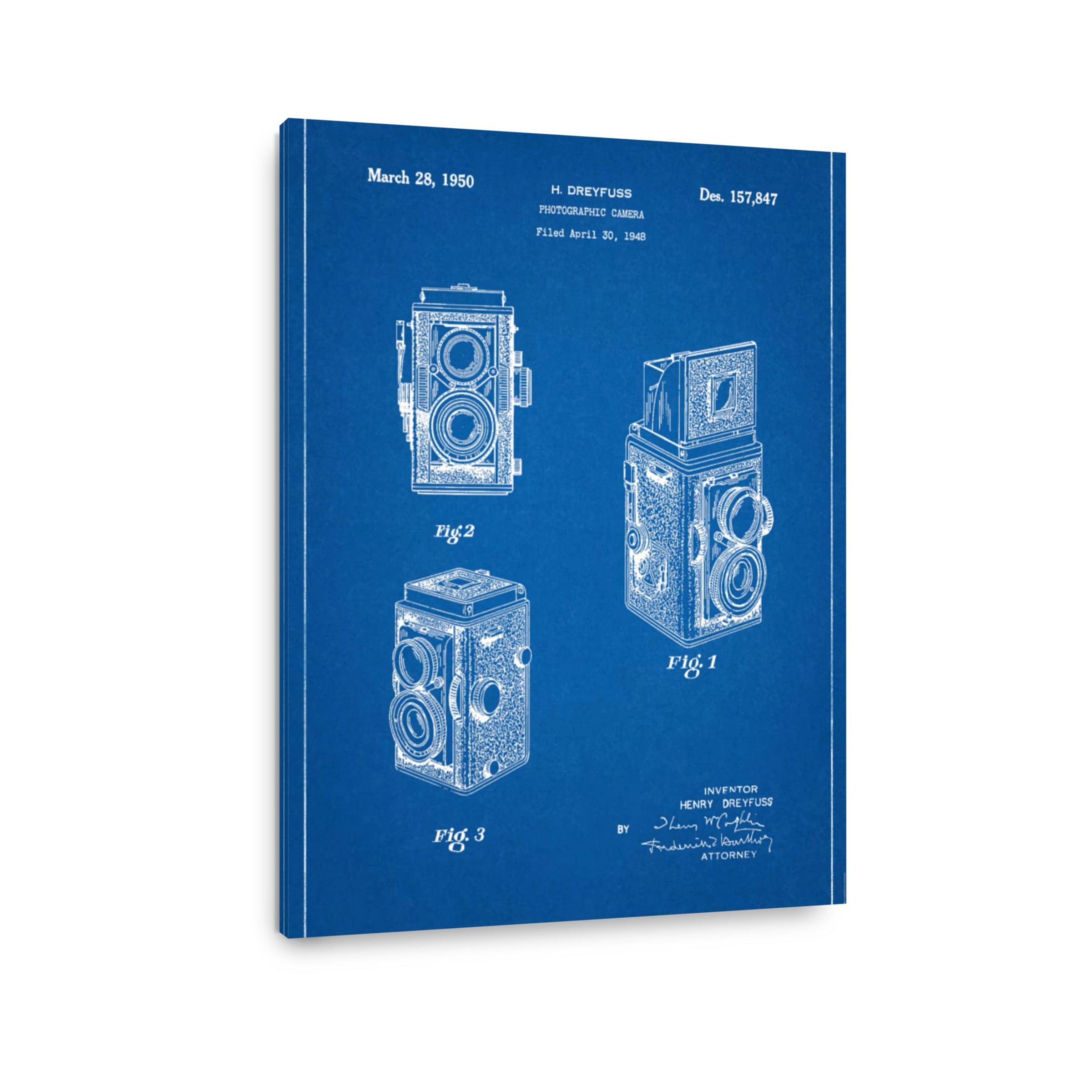 Vintage Camera Blueprint Art