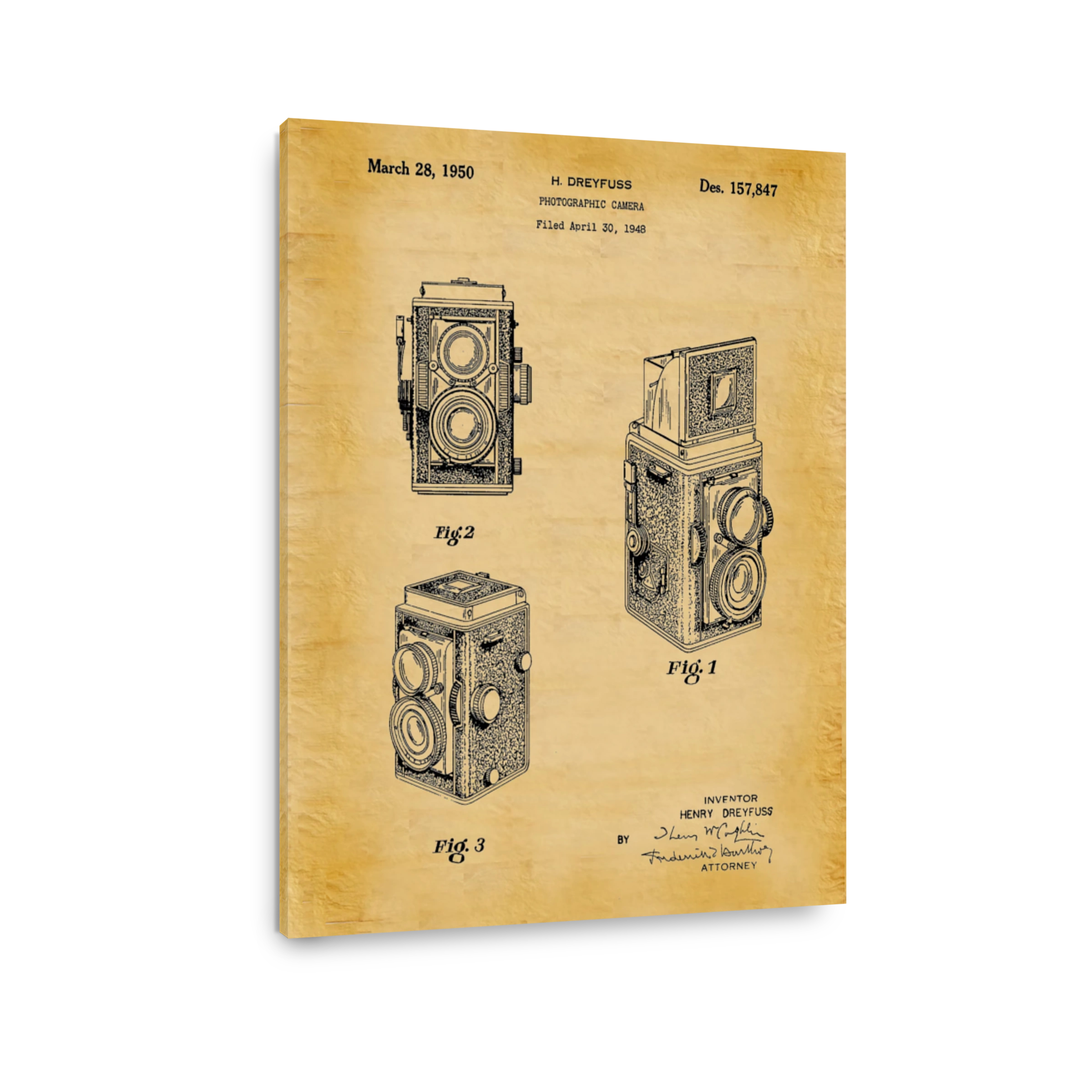 Vintage Camera Blueprint Art