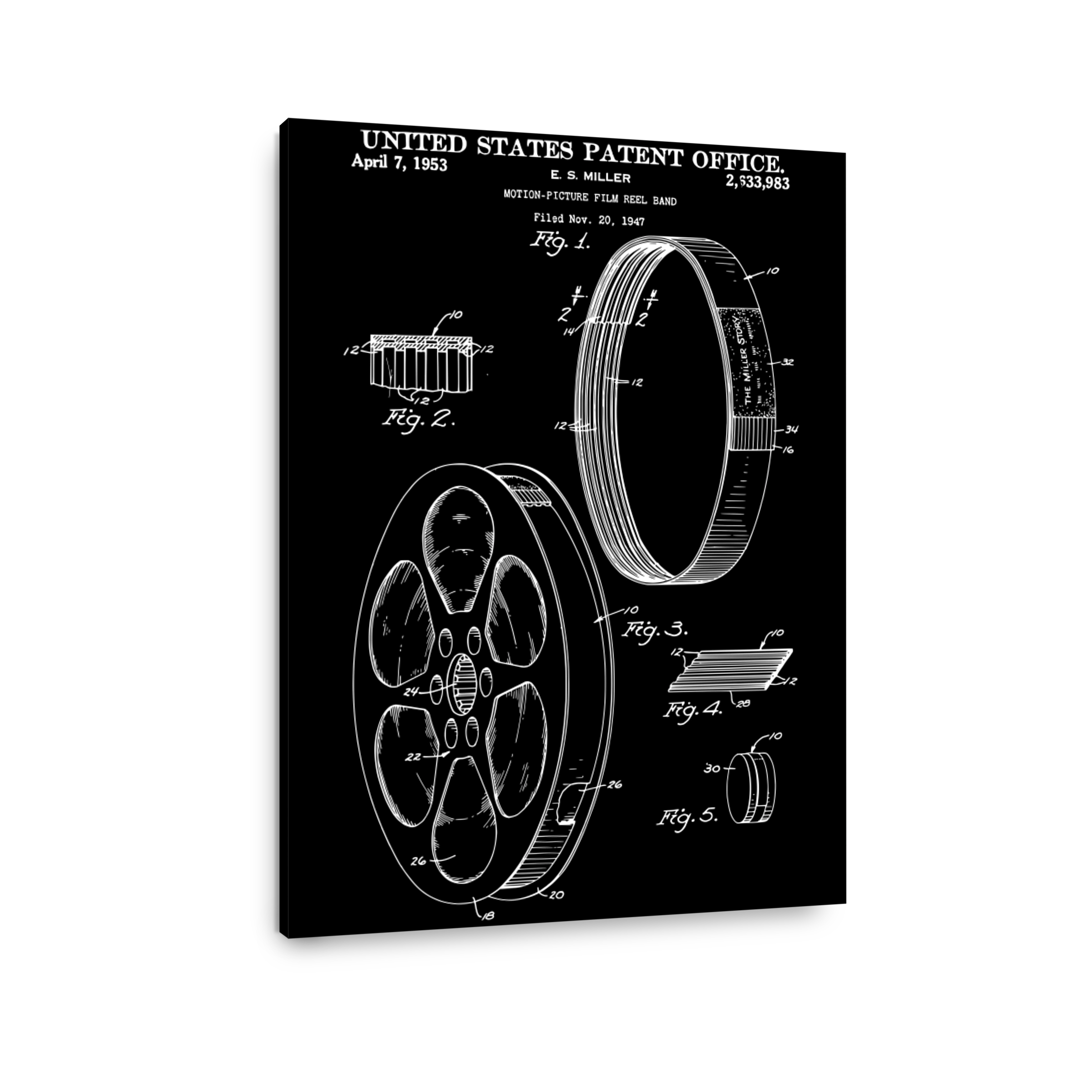 Motion Picture Film Reel Band Patent Drawing