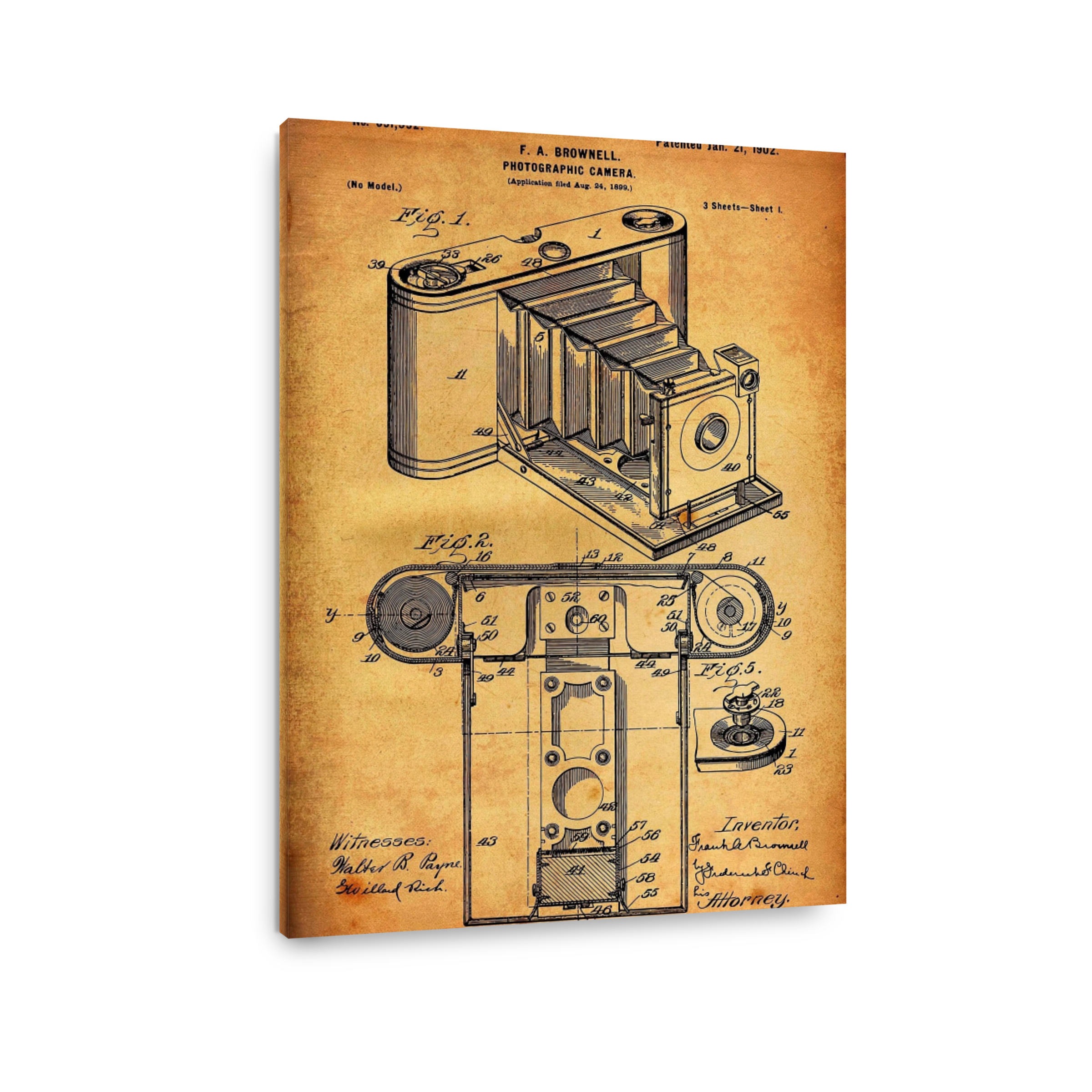 F. A. Brownell Photographic Camera Blueprint