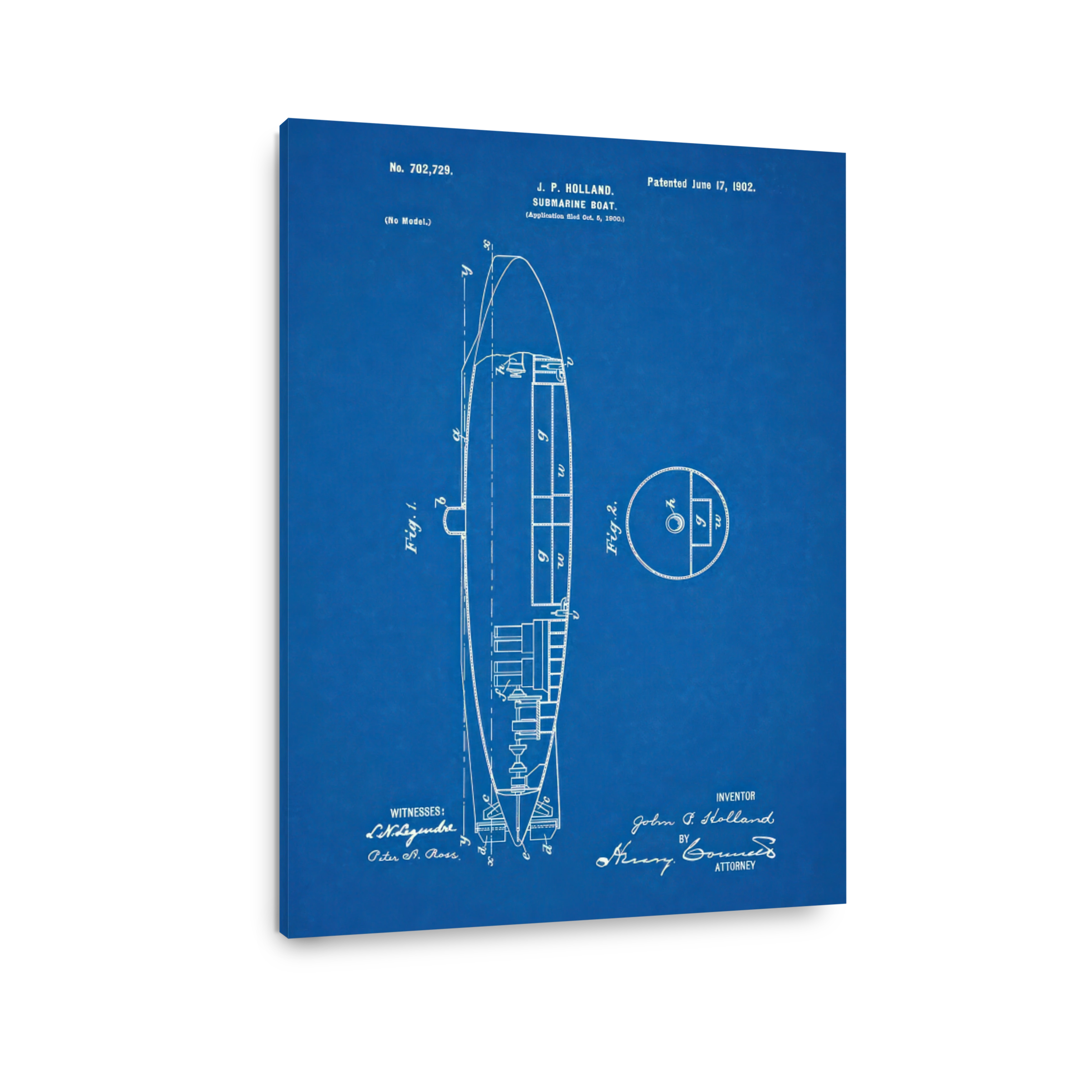 J. P. Holland Submarine Boat Blueprint