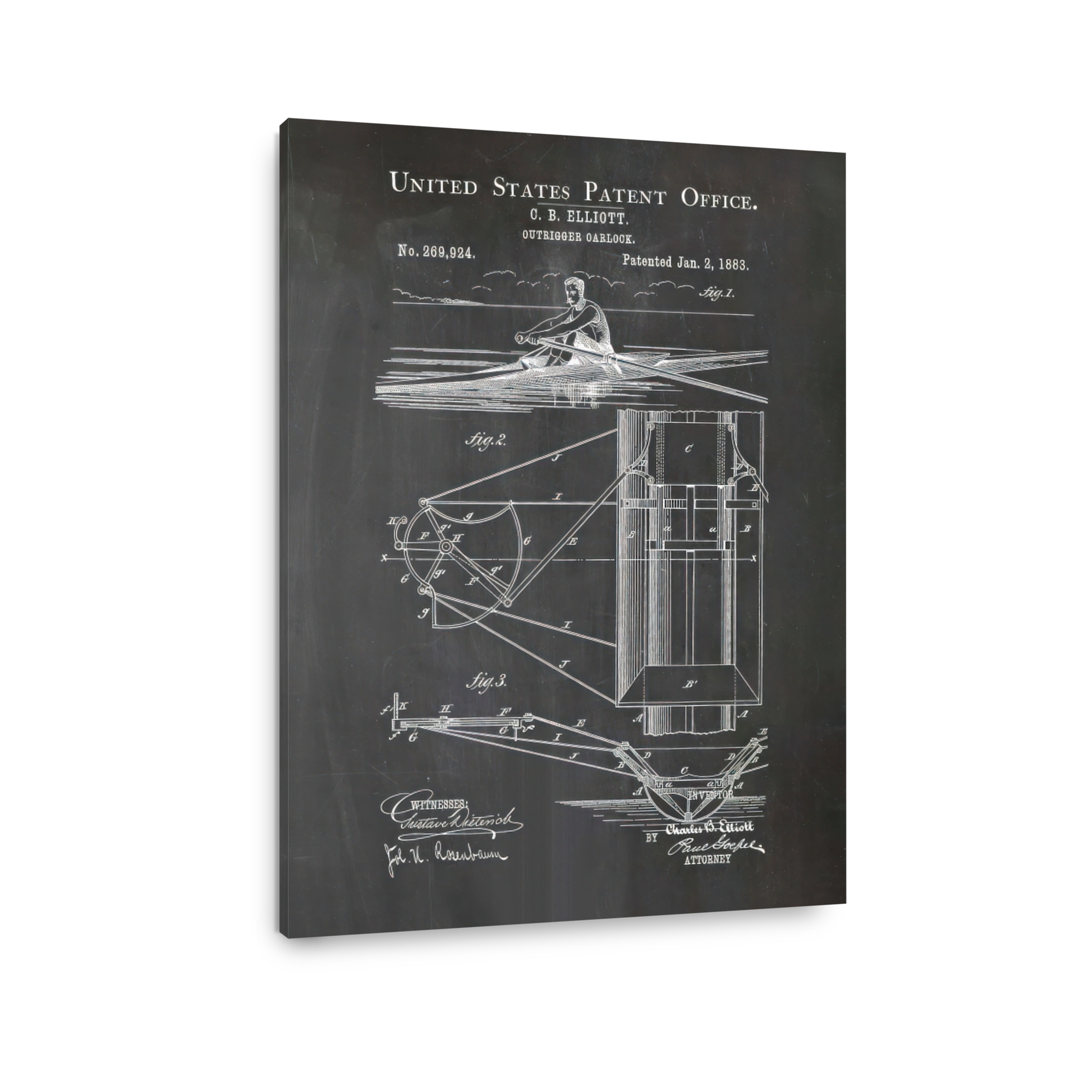 Outrigger Oarlock Patent Drawing
