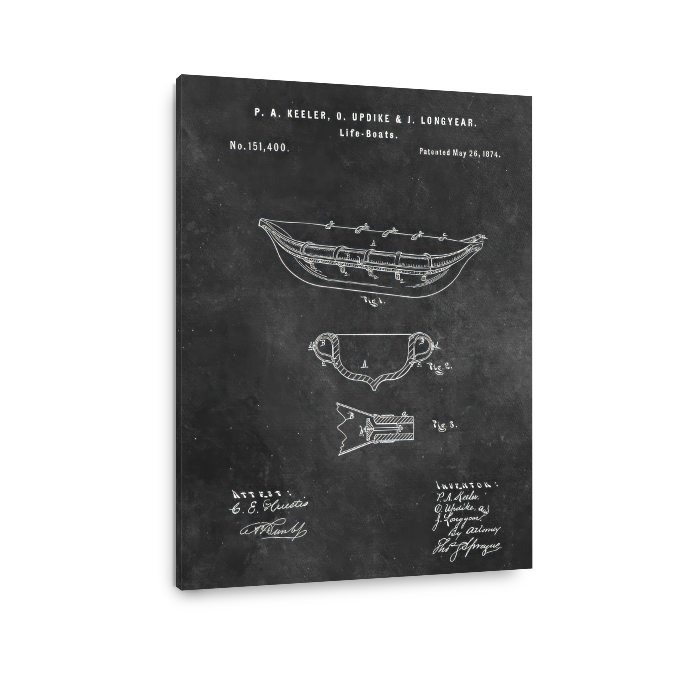 Vintage Life-Boat Patent Blueprint