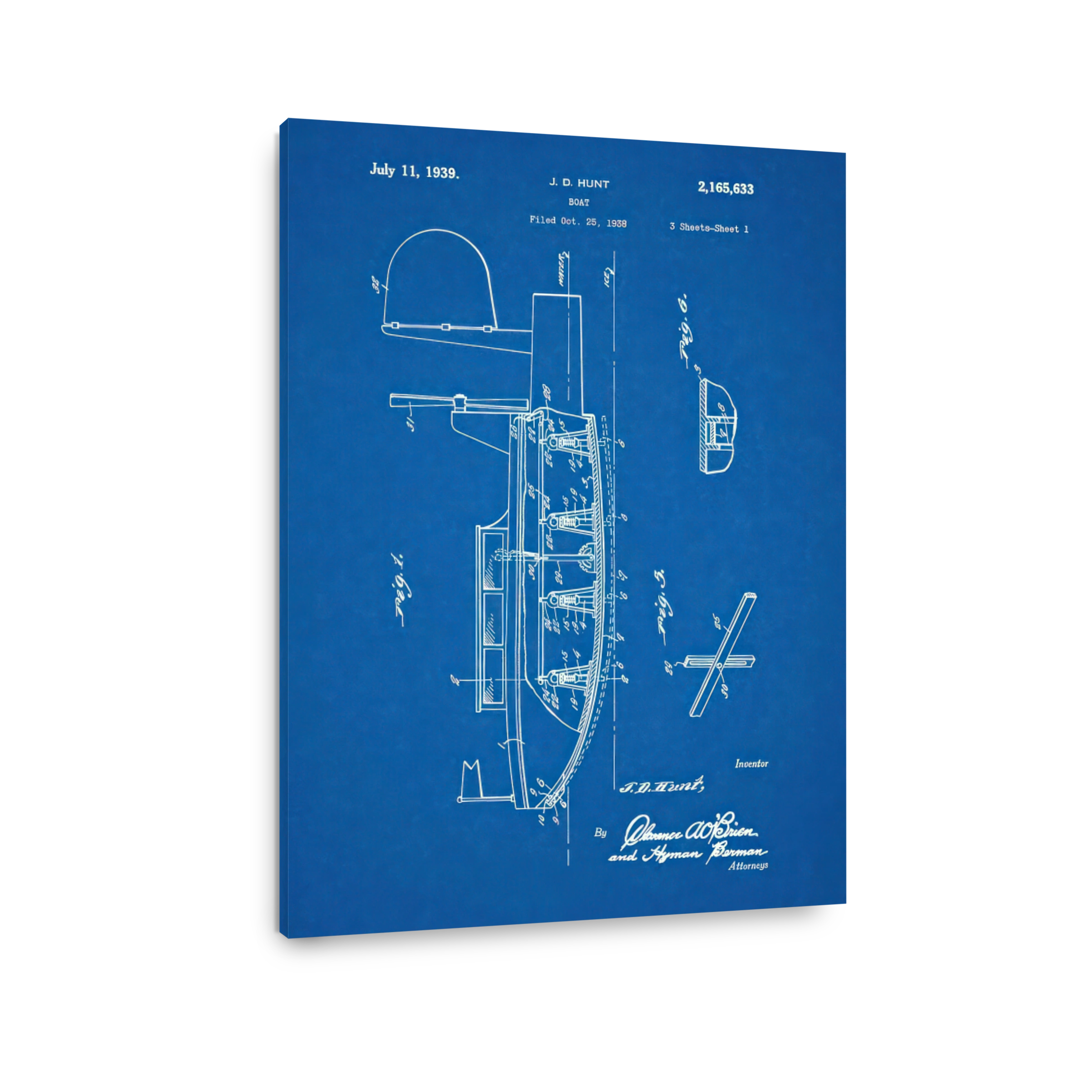 Boat Patent Blueprint