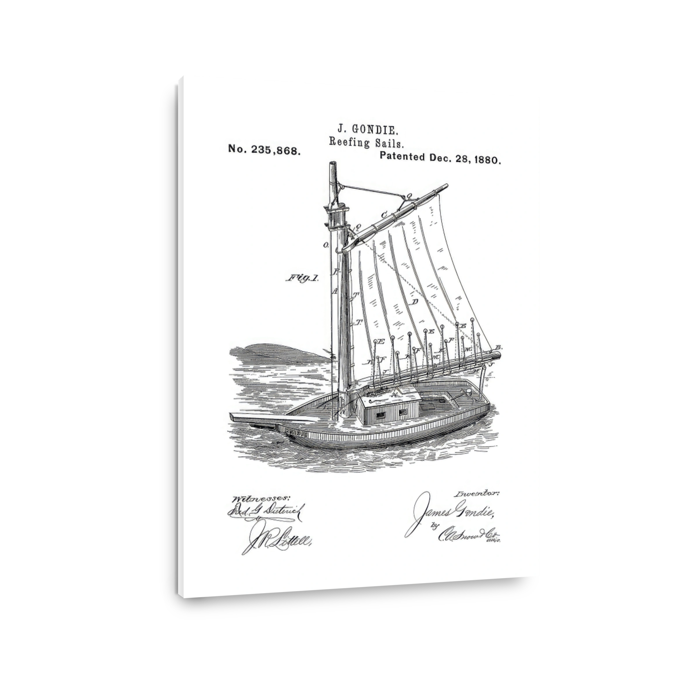 J. Gondie Sailing Ship Patent