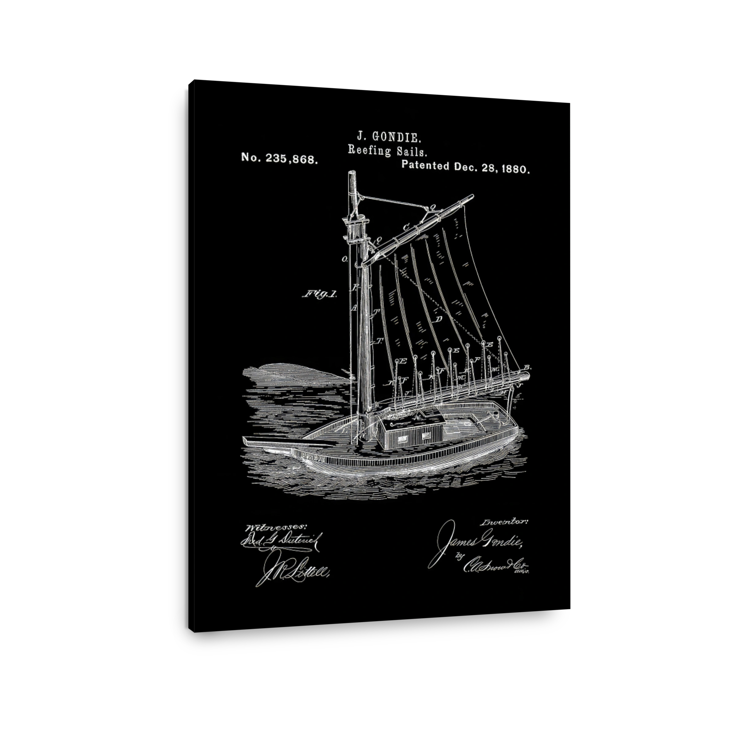 J. Gondie Reefing Sails Patent