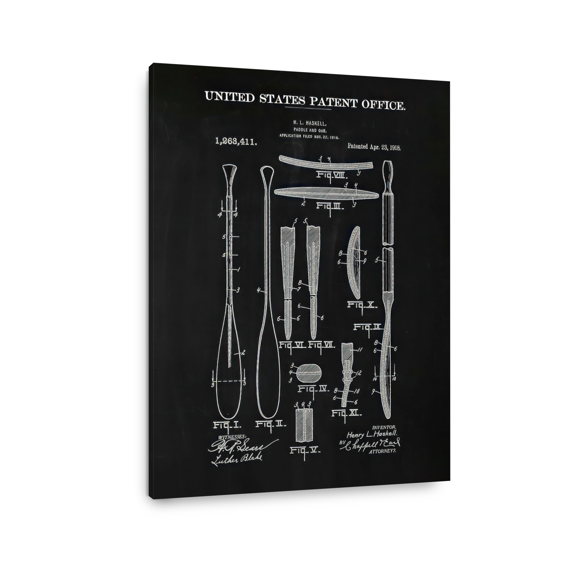 Paddle and Oar Patent Blueprint