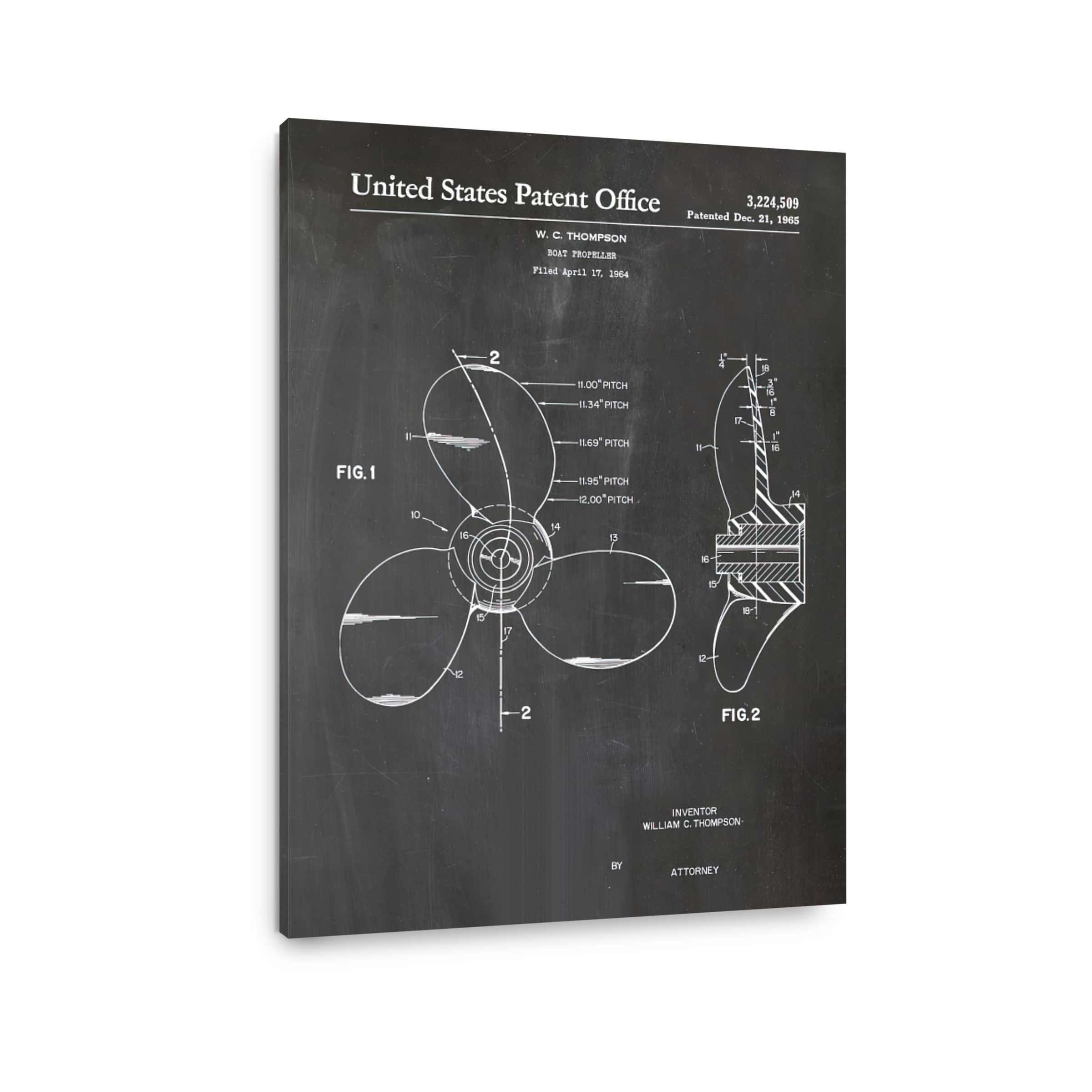 Boat Propeller Patent Blueprint