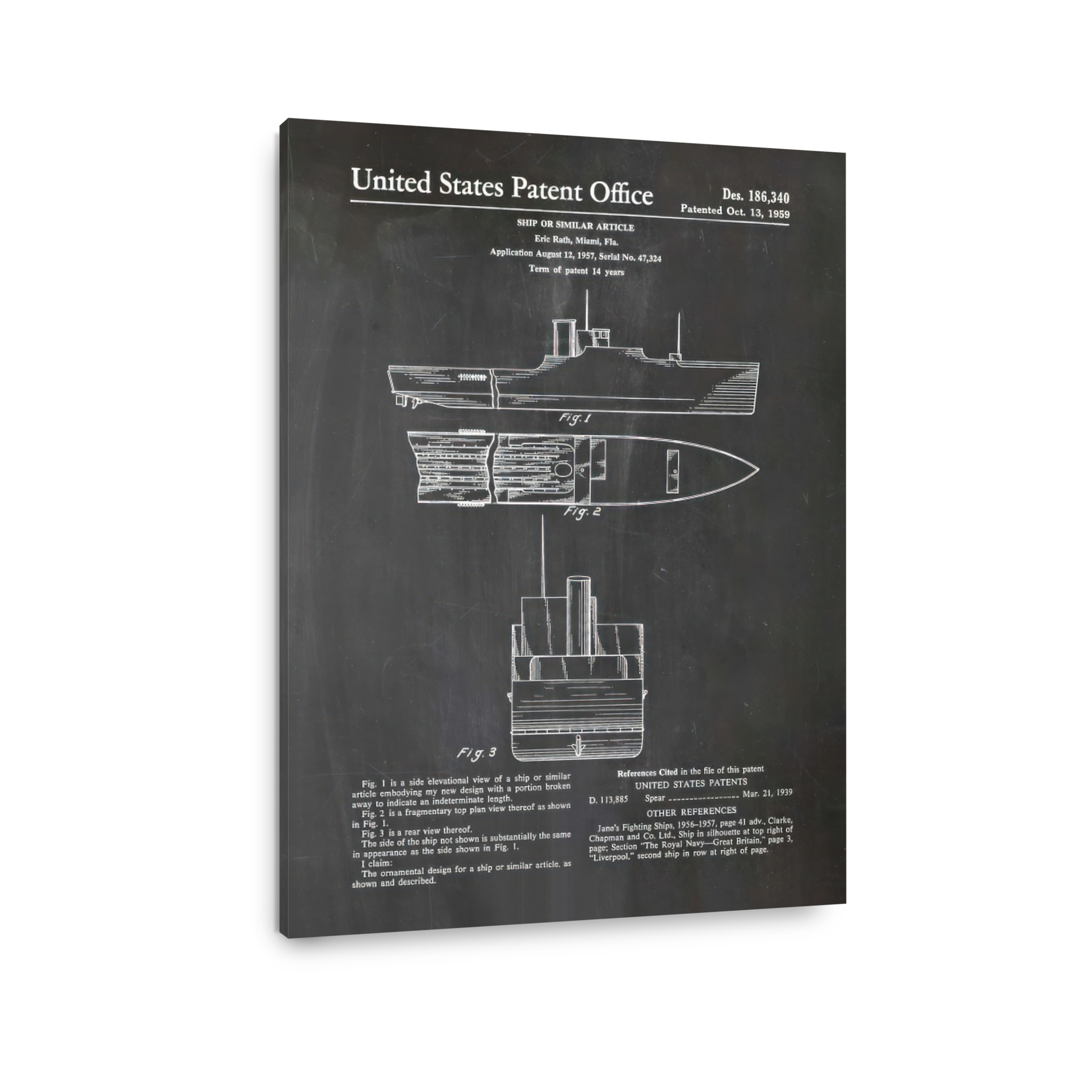 United States Patent Office Ship Blueprint