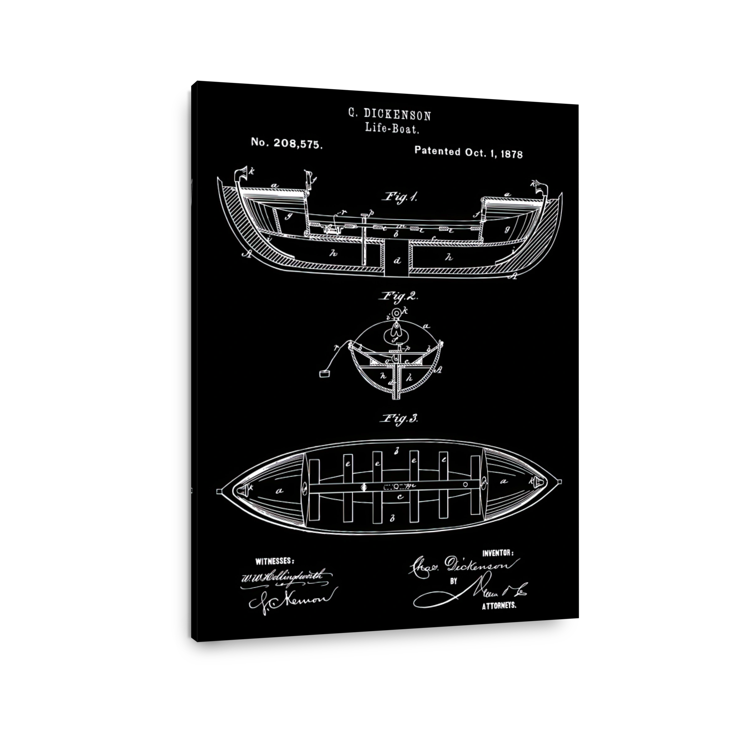 Life Boat Patent Blueprint