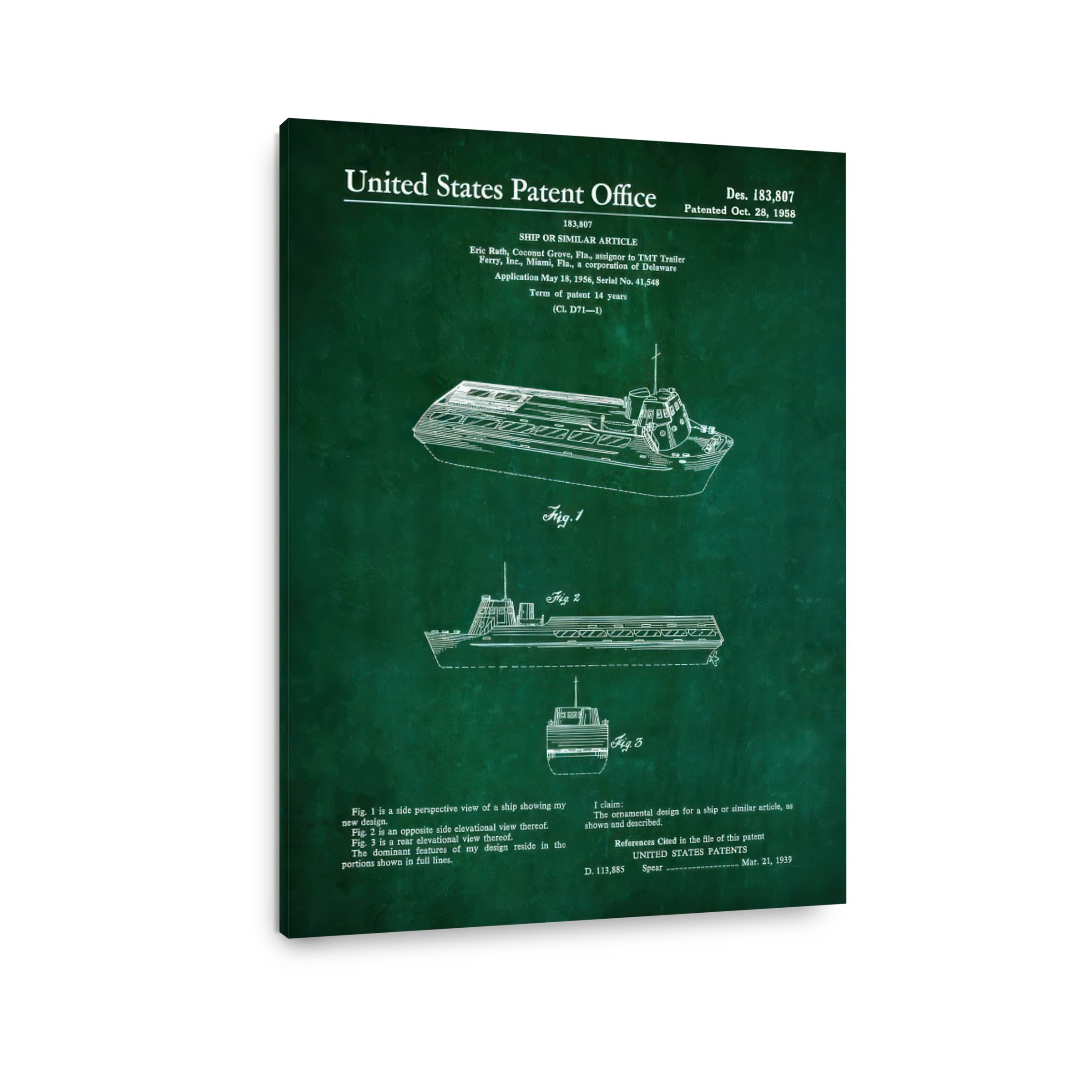 Ship Design Patent Blueprint