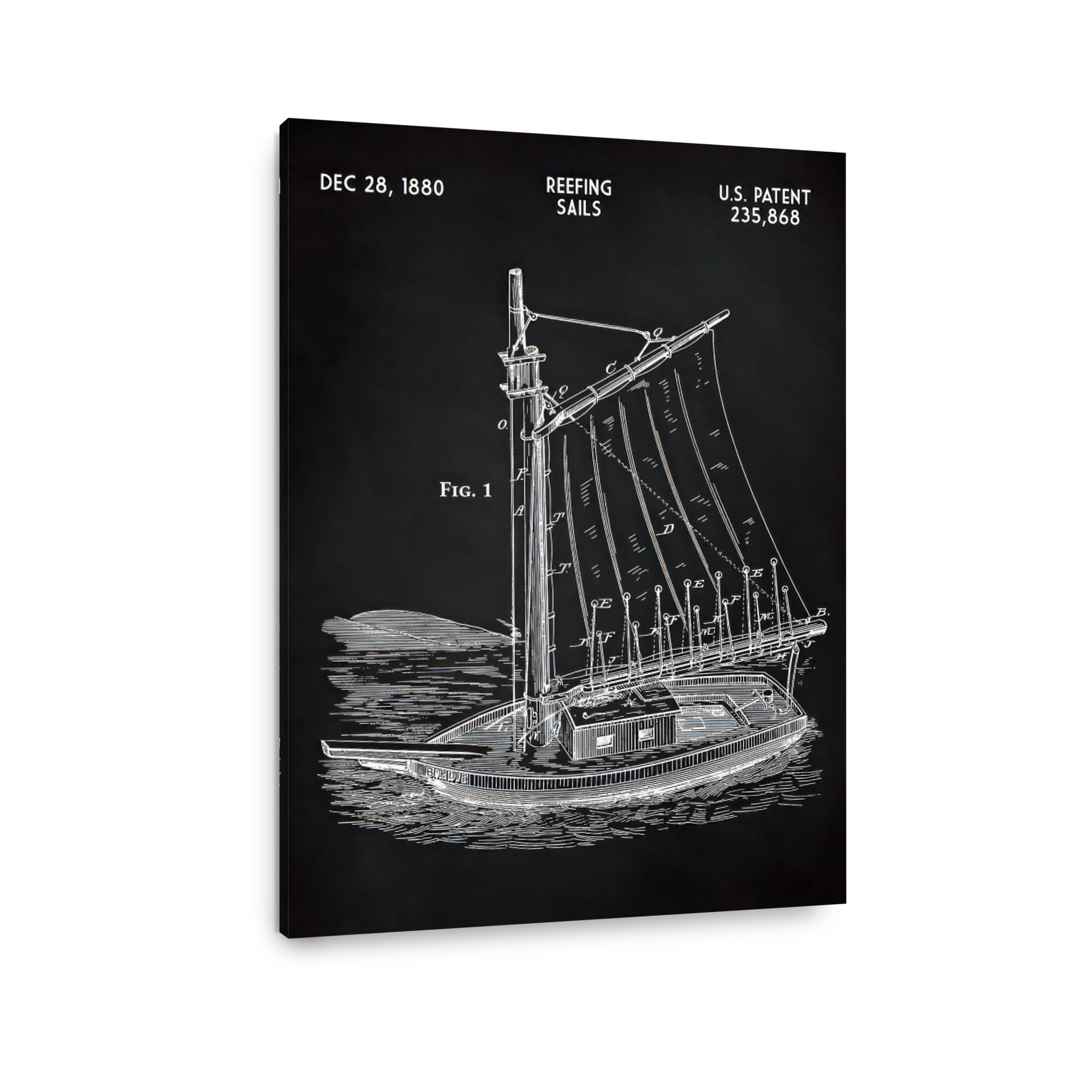 Vintage Sailing Ship Blueprint
