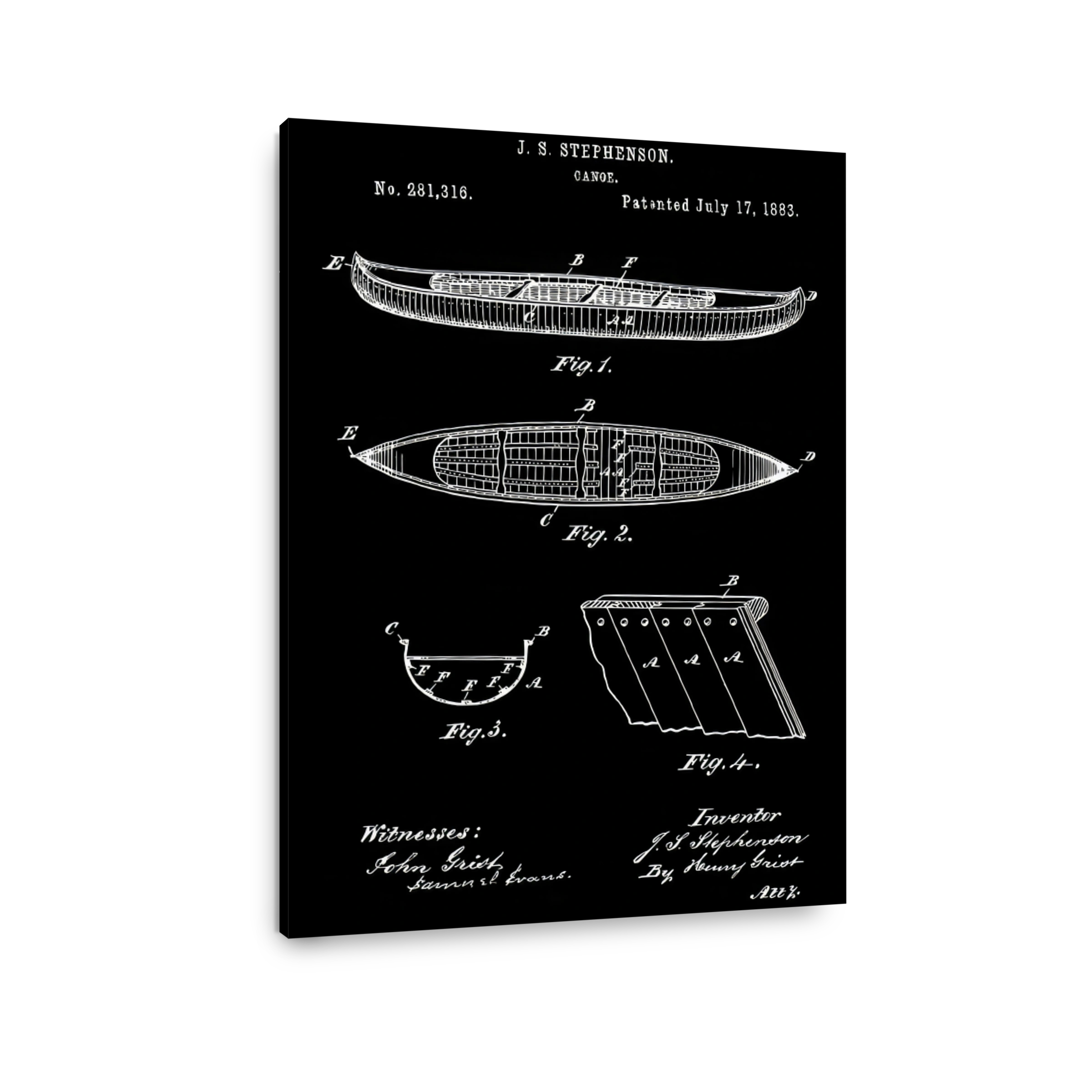 Canoe Patent Blueprint