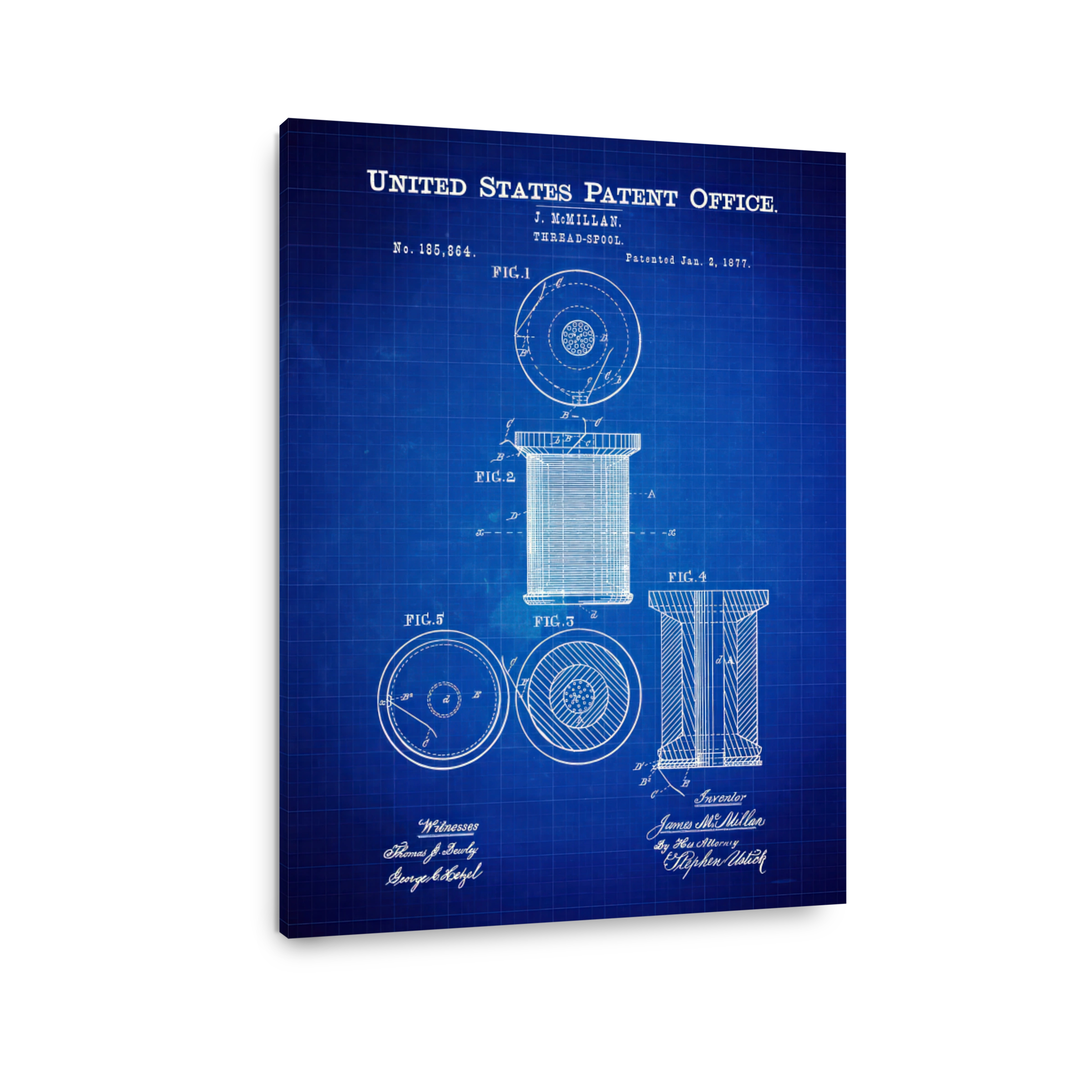 United States Patent Office Thread Spool Blueprint