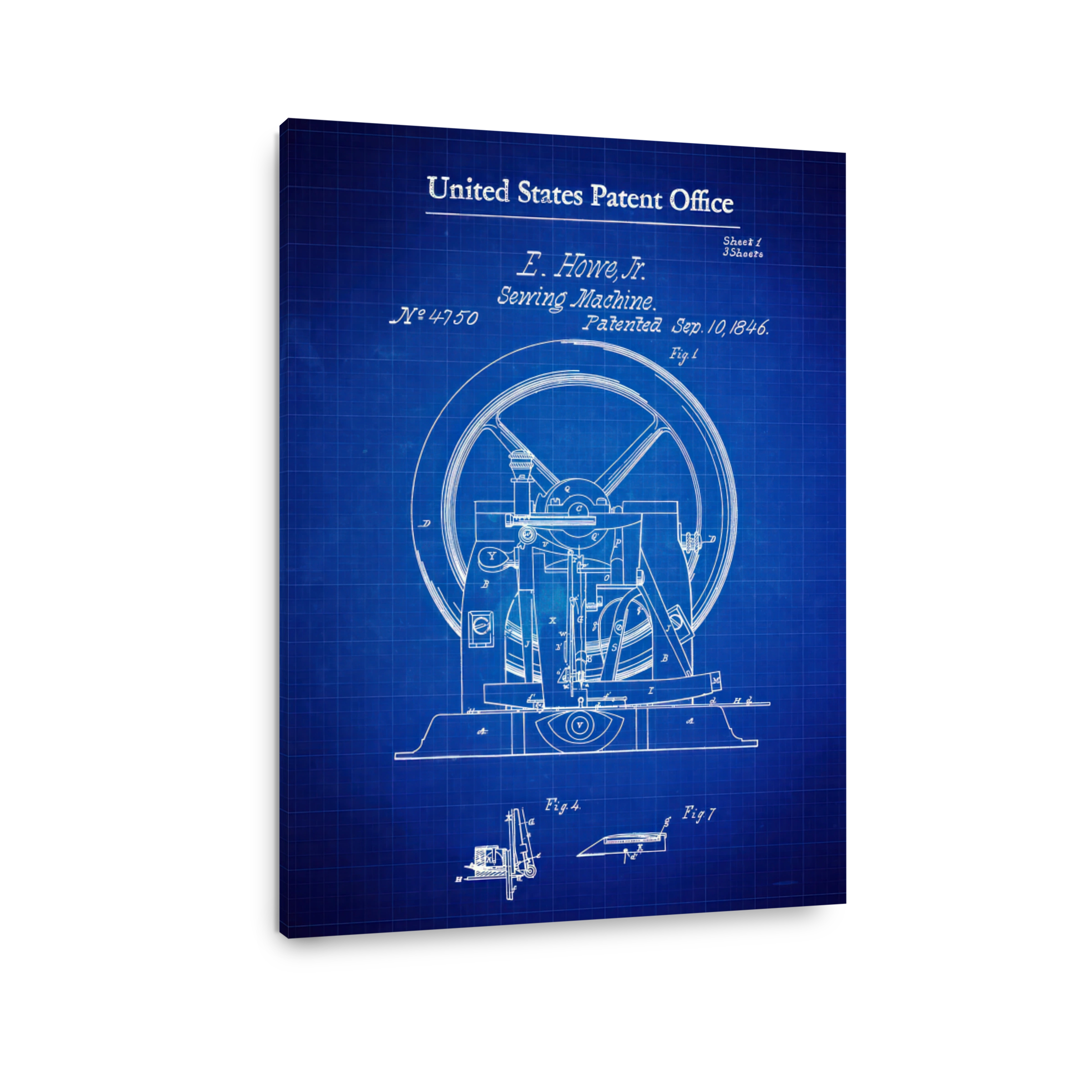 E. Howe Jr. Sewing Machine Blueprint