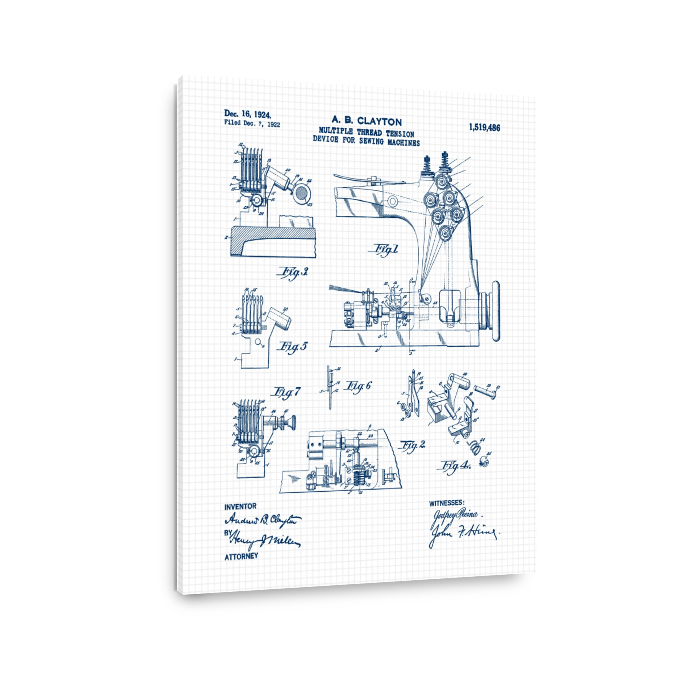Sewing Machine Tension Device Blueprint