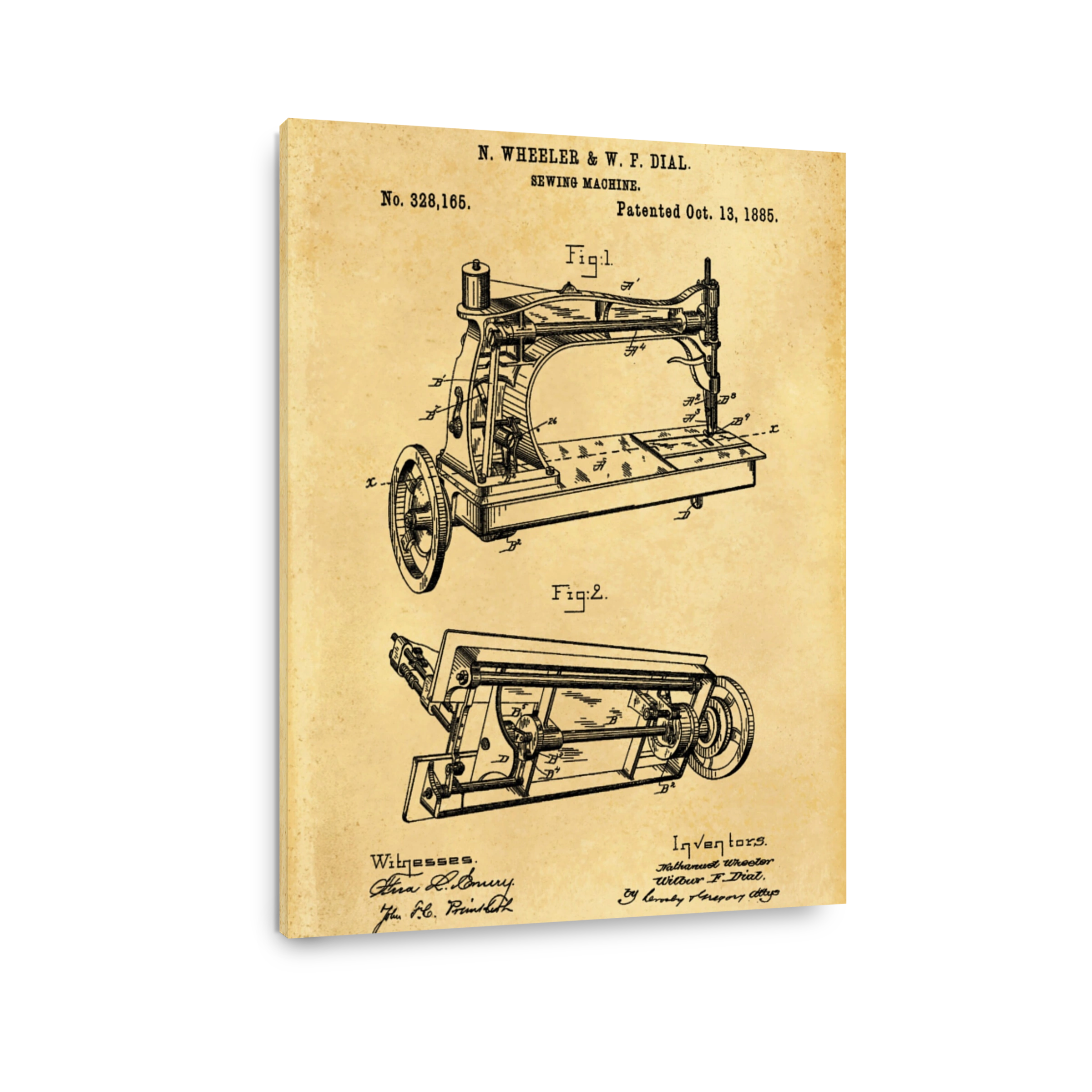 Vintage Sewing Machine Patent Art