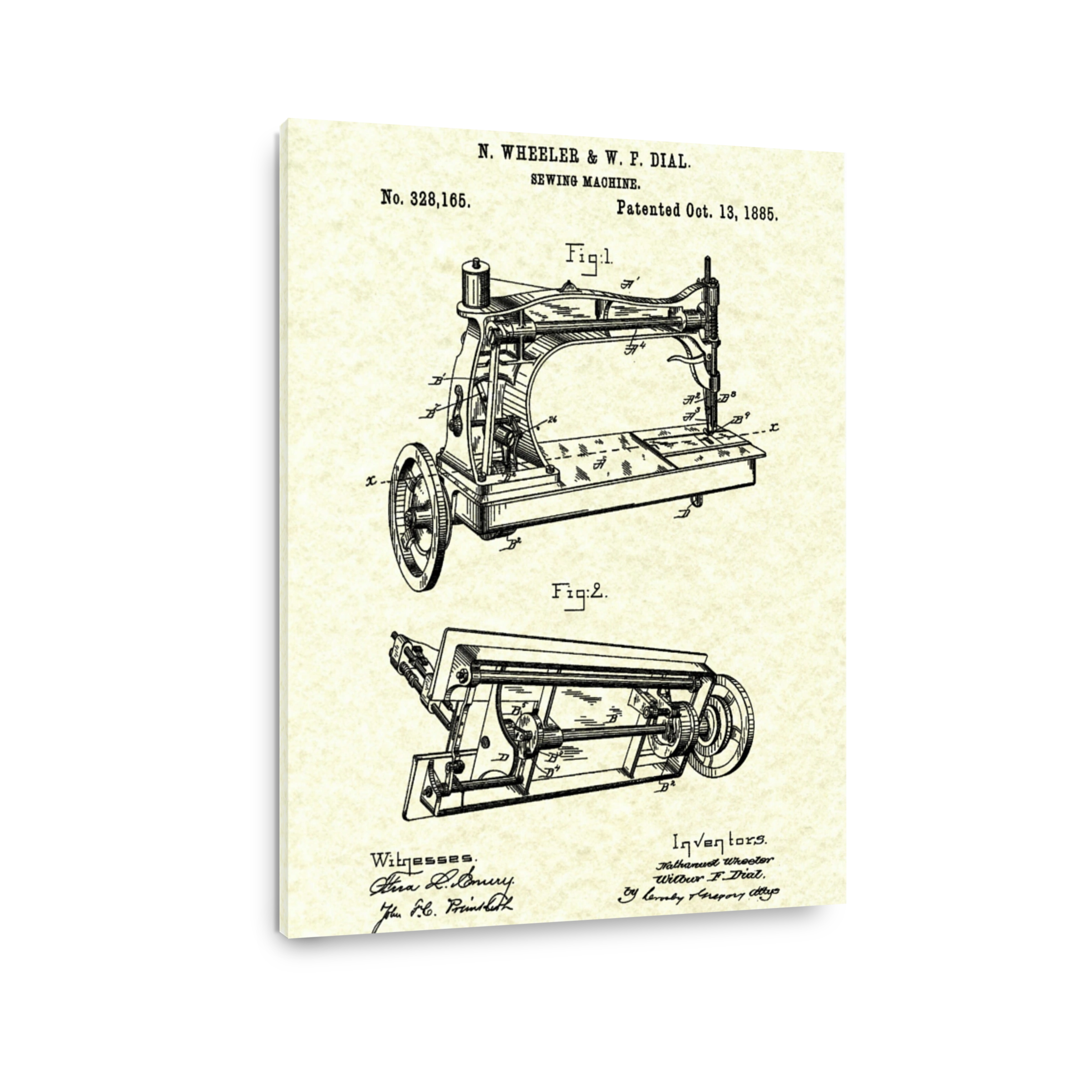 Vintage Sewing Machine Patent Art