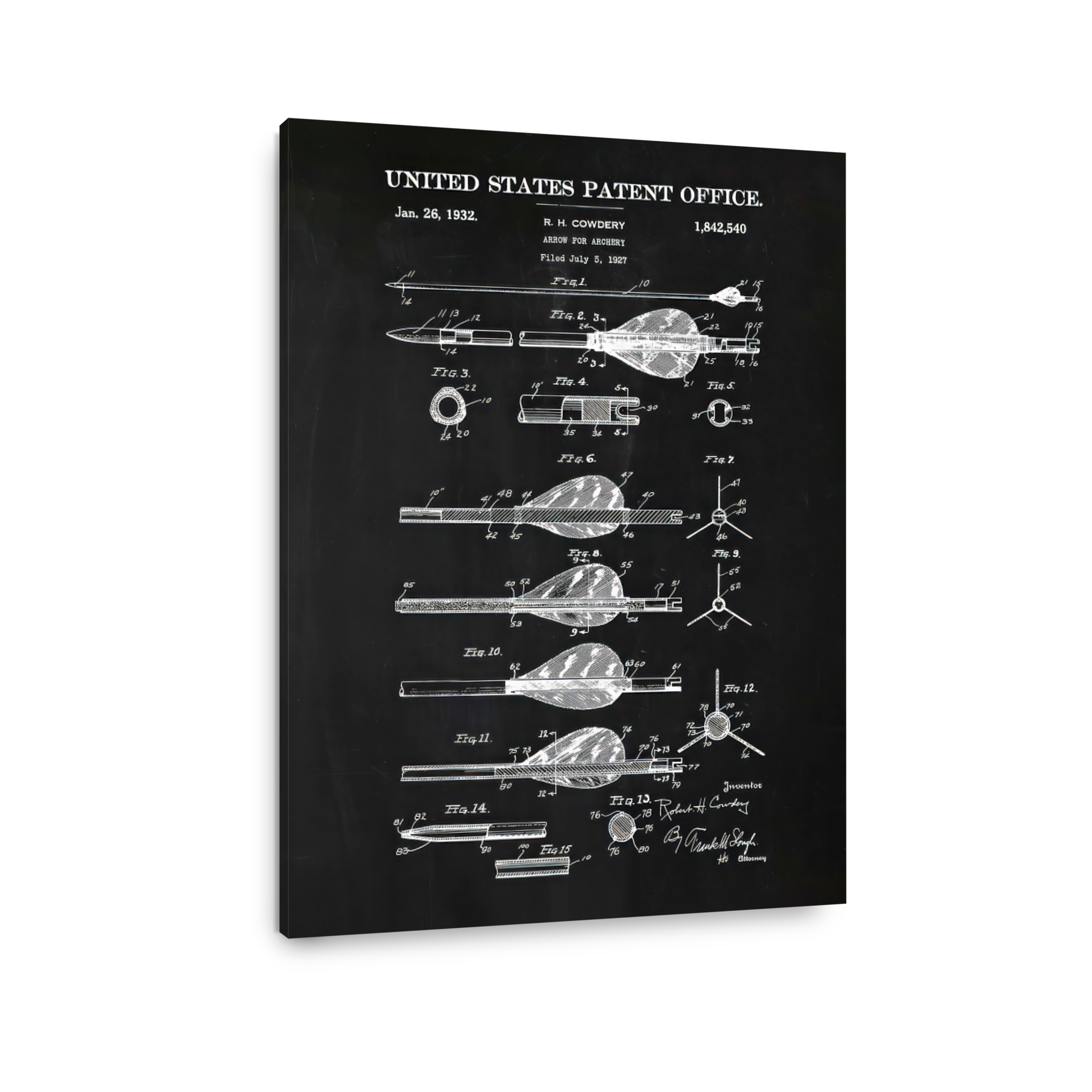 Vintage Arrow Patent Blueprint Art