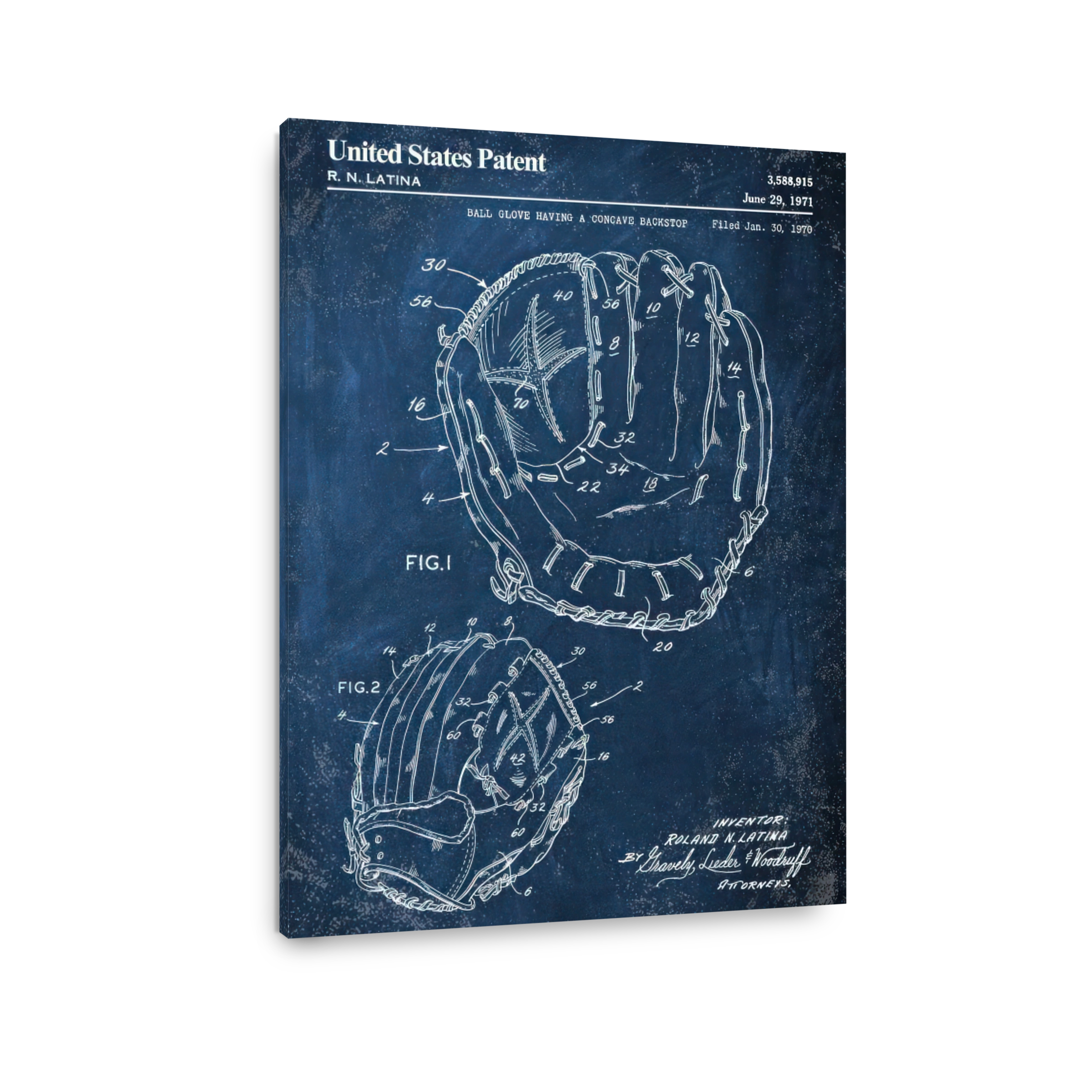 Baseball Glove Patent Blueprint