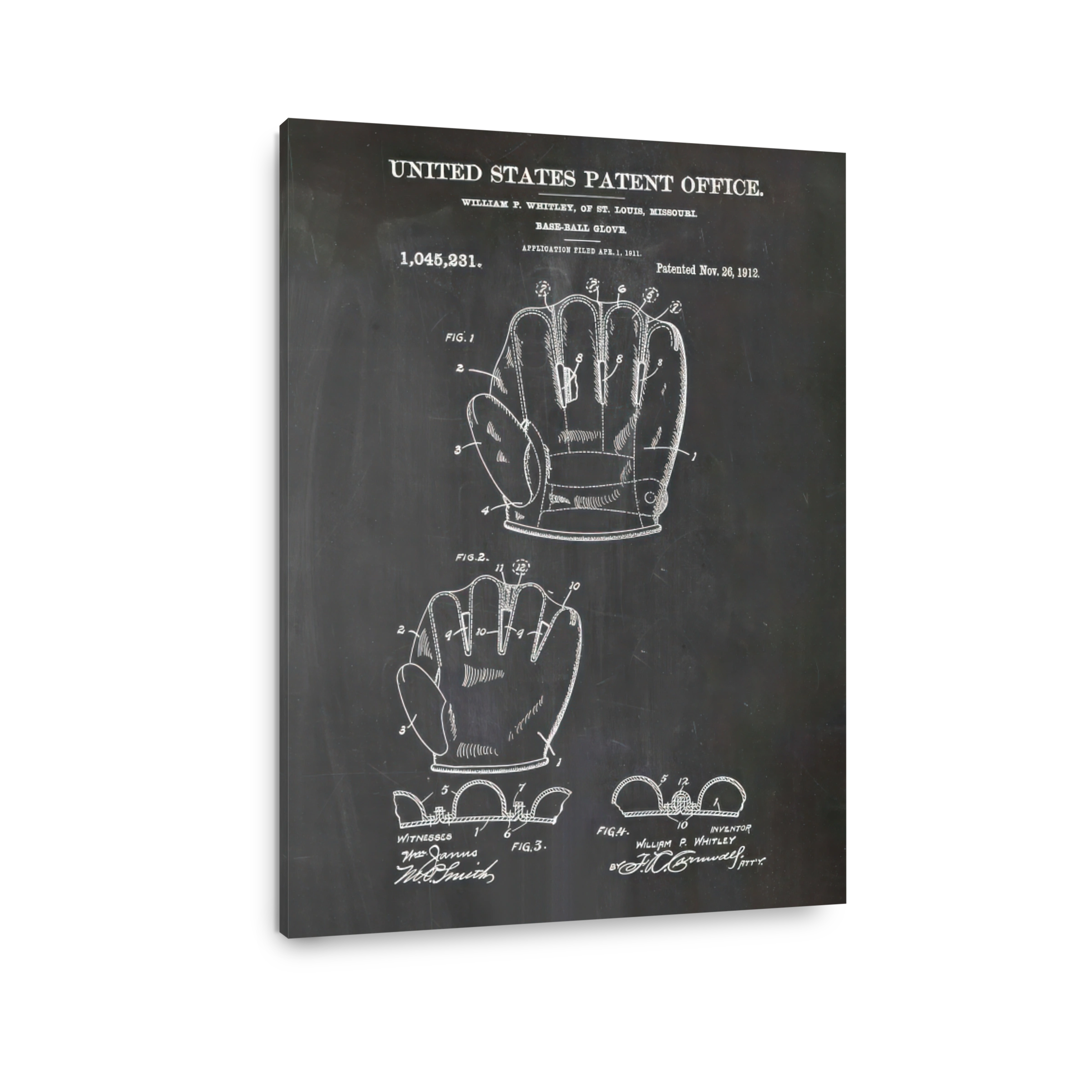 Baseball Glove Patent Blueprint