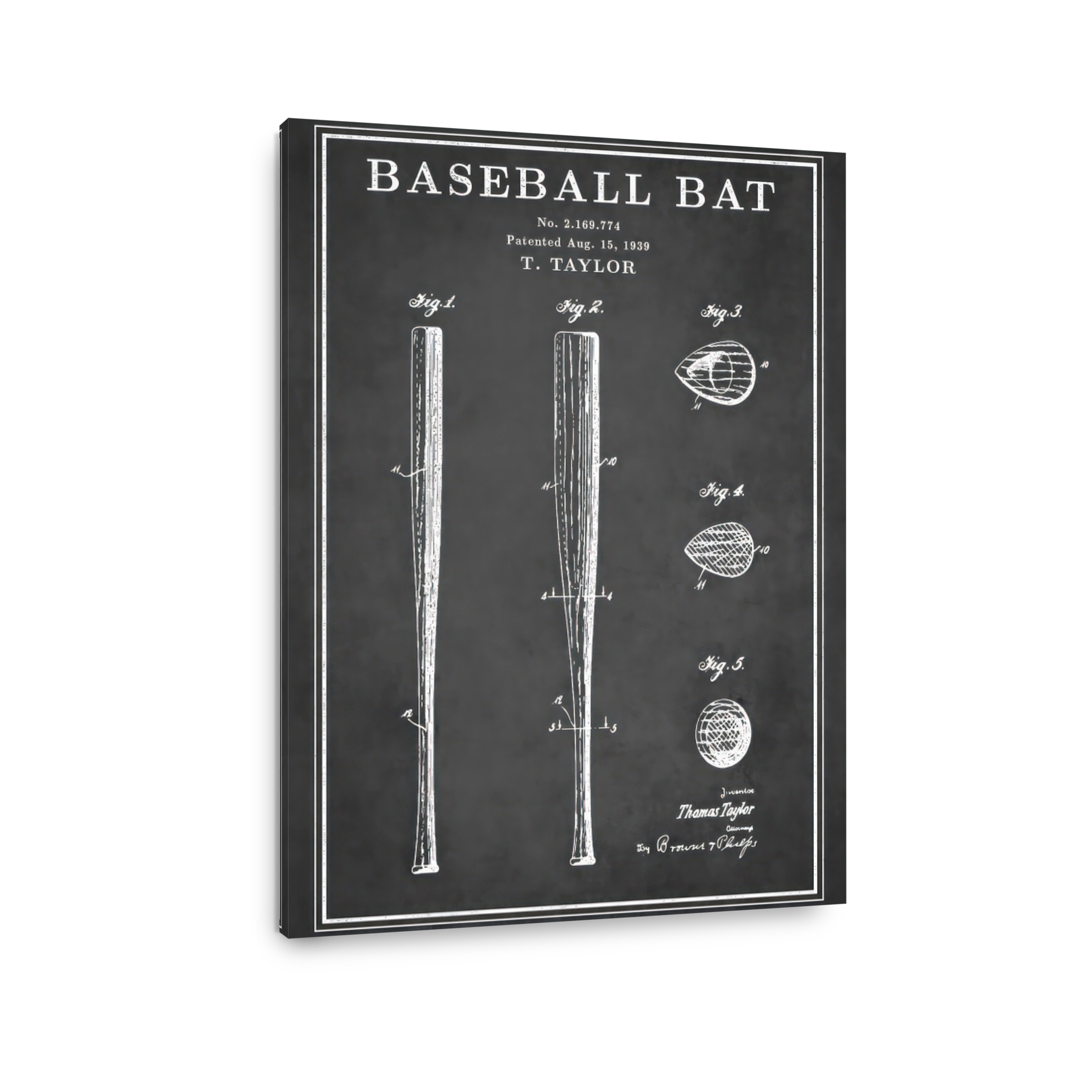 Vintage Baseball Bat Patent Blueprint
