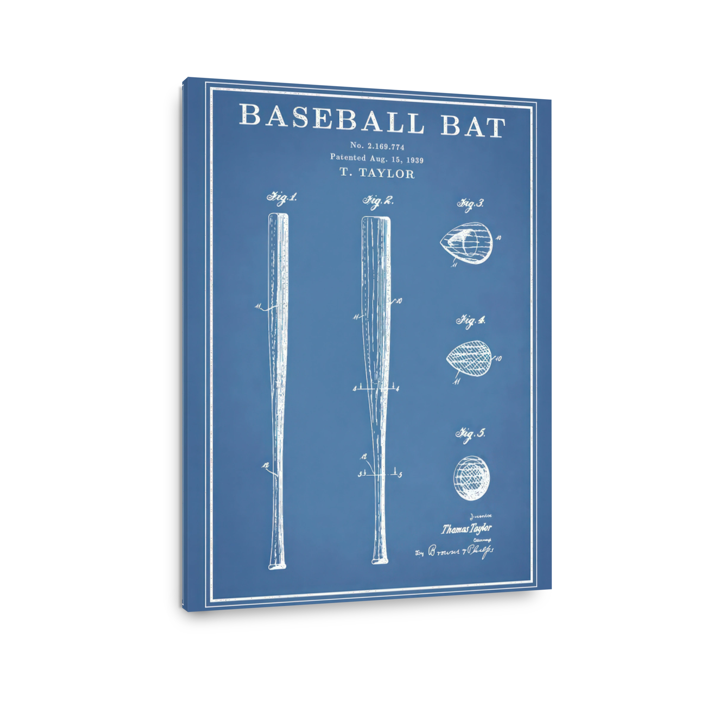 Vintage Baseball Bat Blueprint