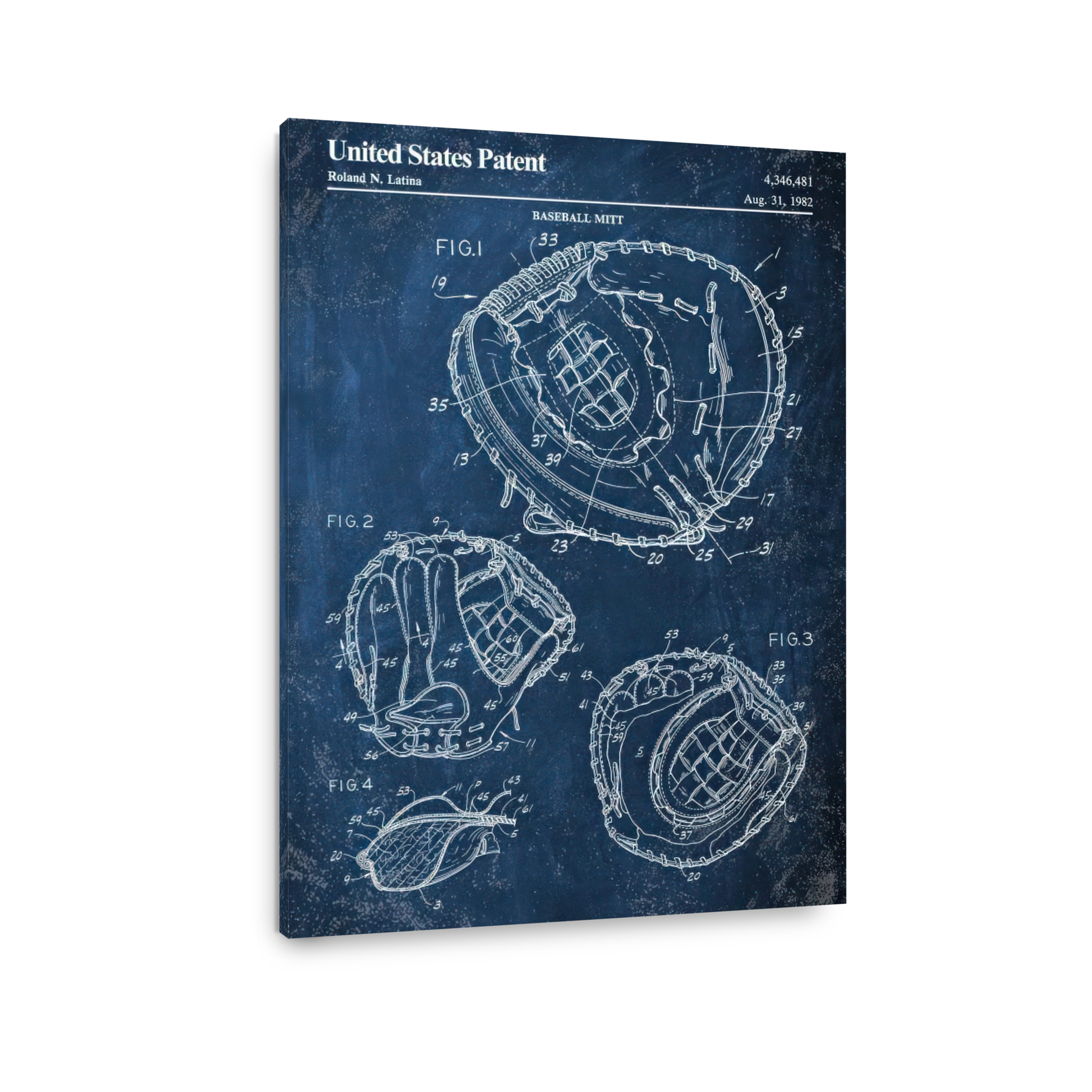 Vintage Baseball Mitt Patent Blueprint