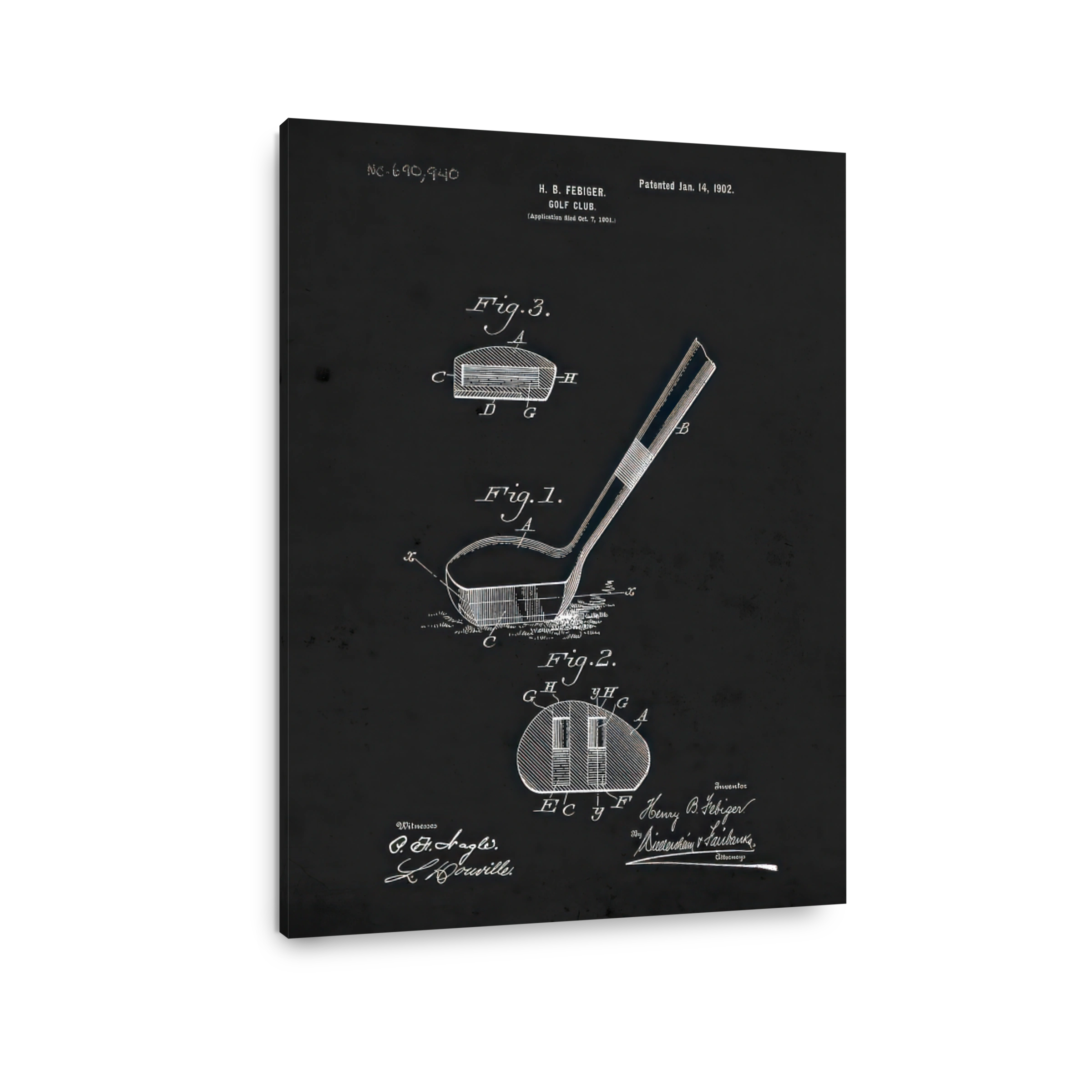 Vintage Golf Club Patent Blueprint
