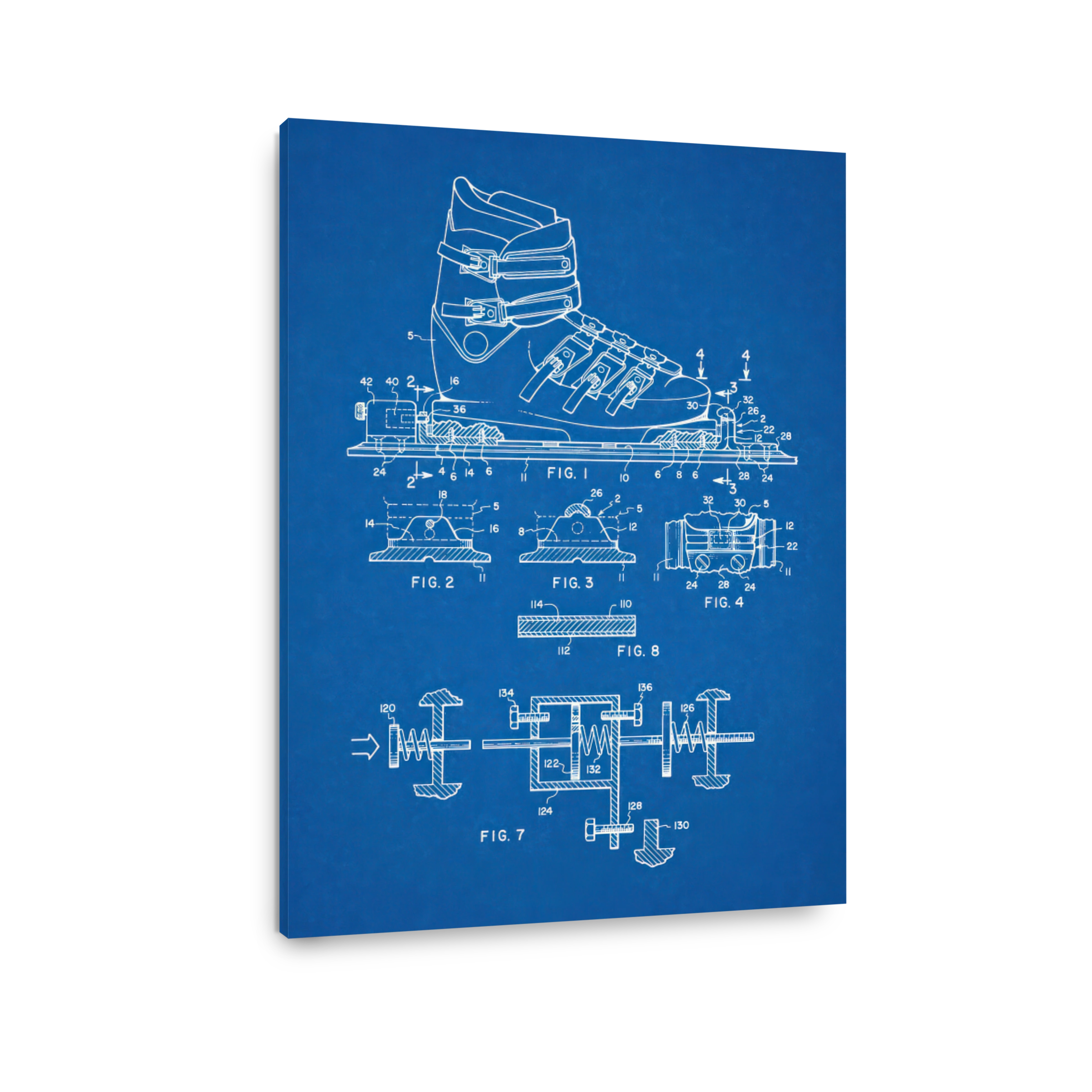 Ski Boot Blueprint Art