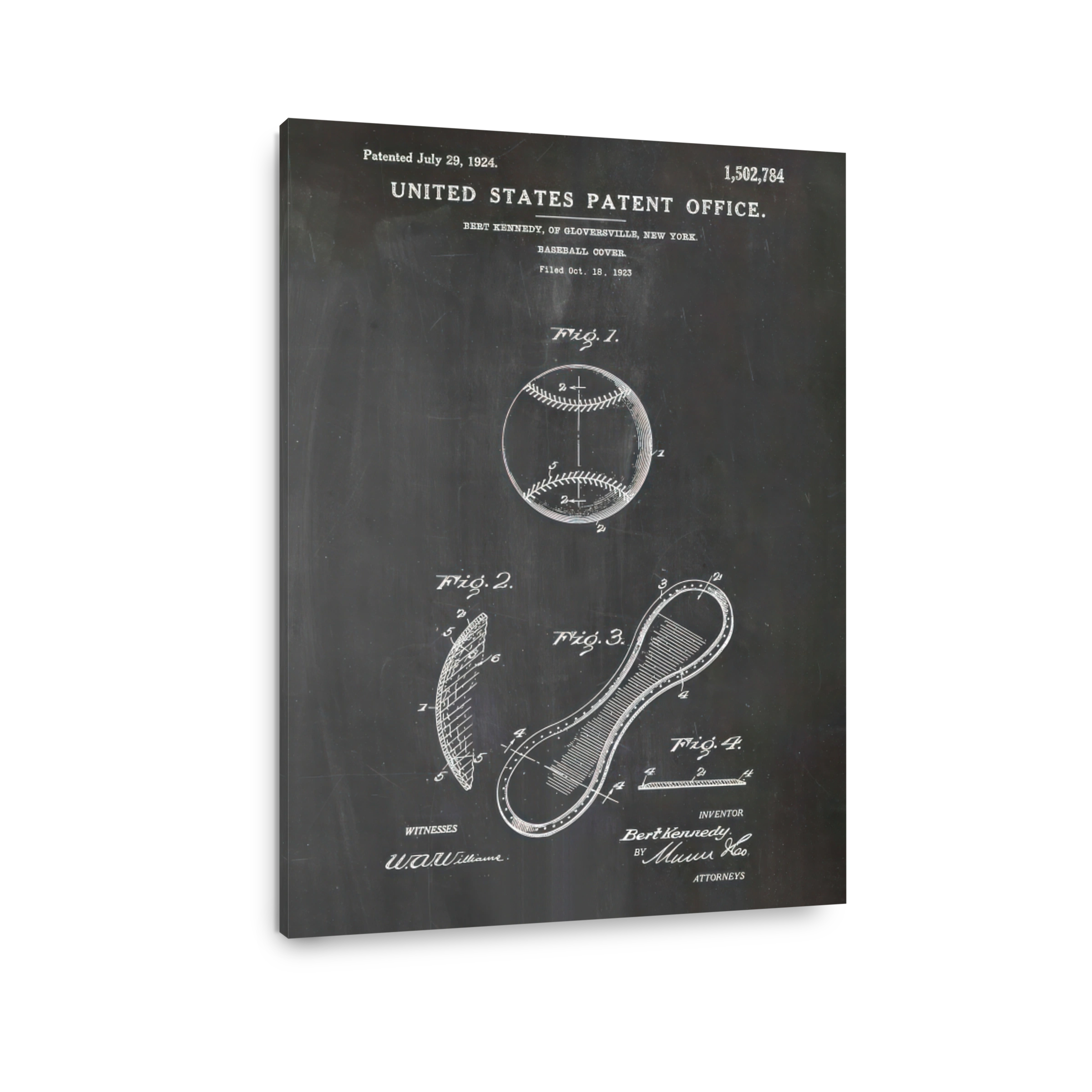 Vintage Baseball Patent Drawing