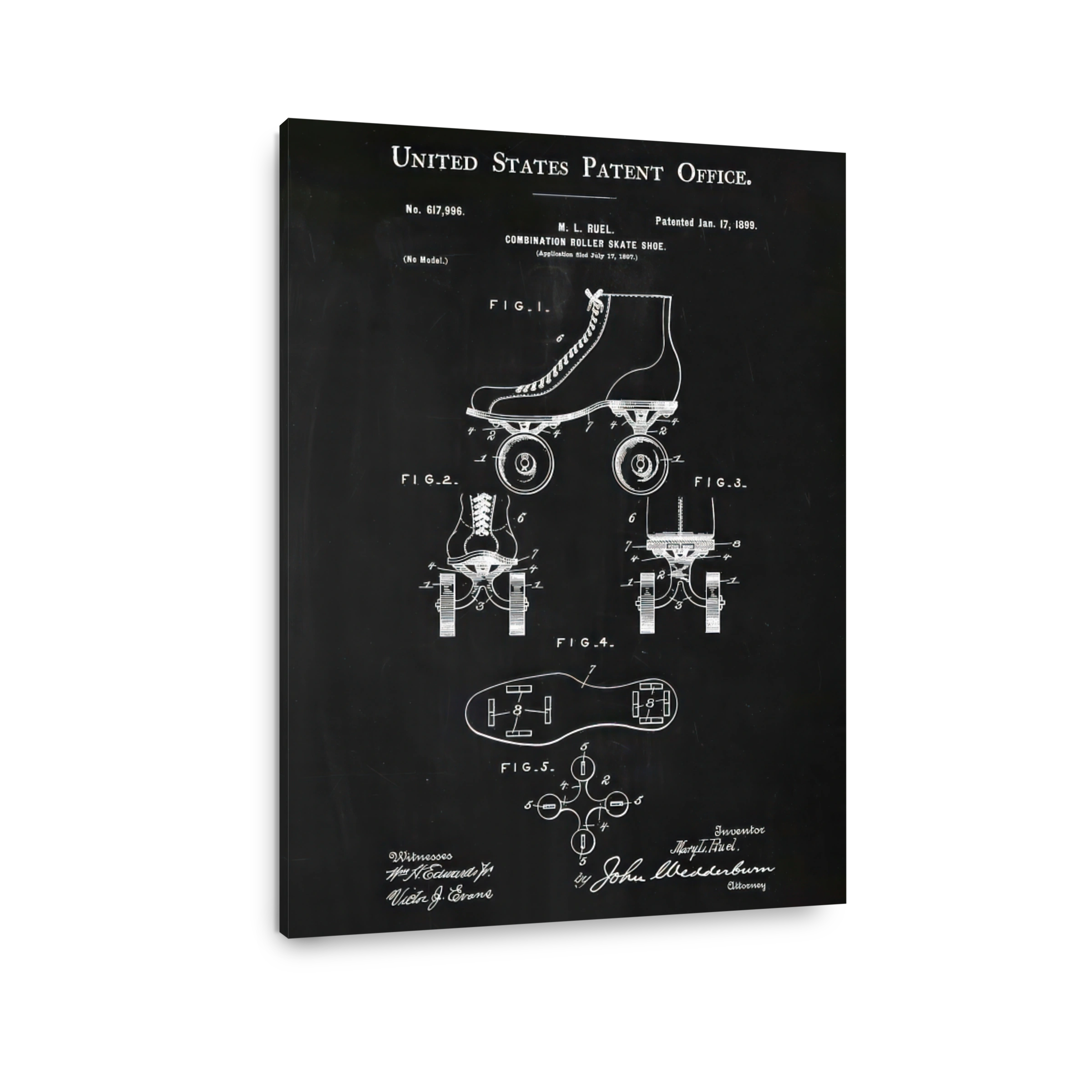 Vintage Roller Skate Shoe Patent Art