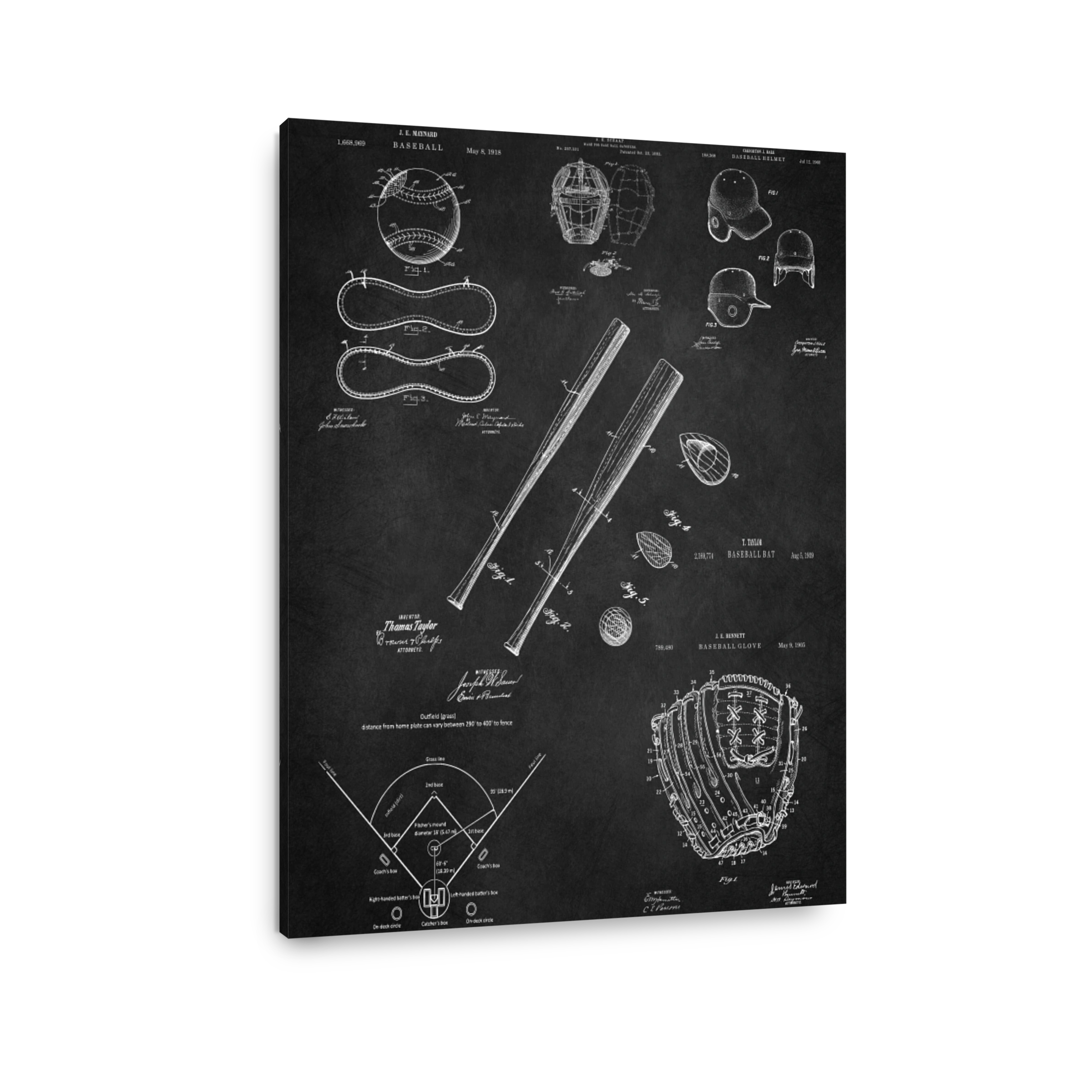 Vintage Baseball Patent Artwork