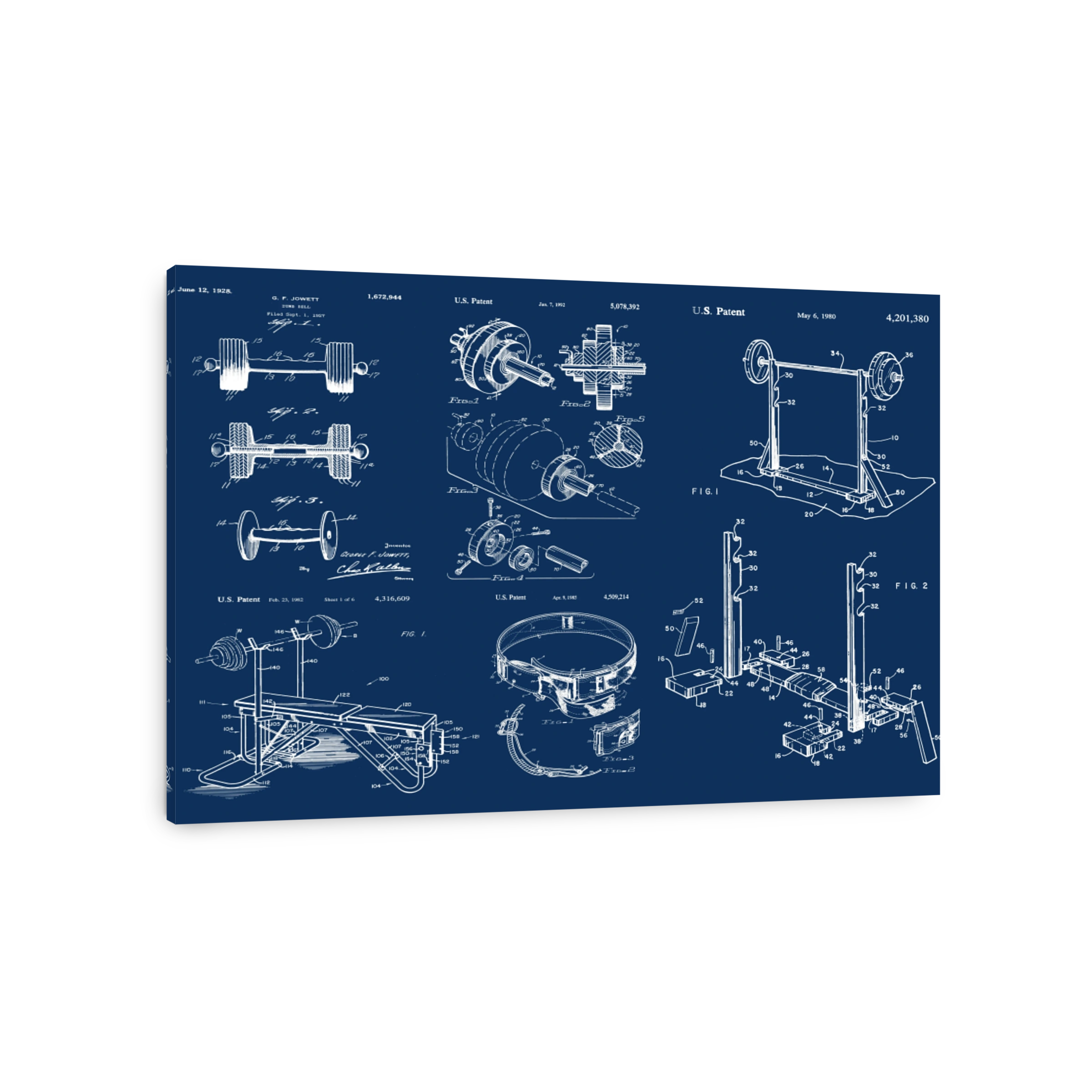 Vintage Weightlifting Equipment Blueprints